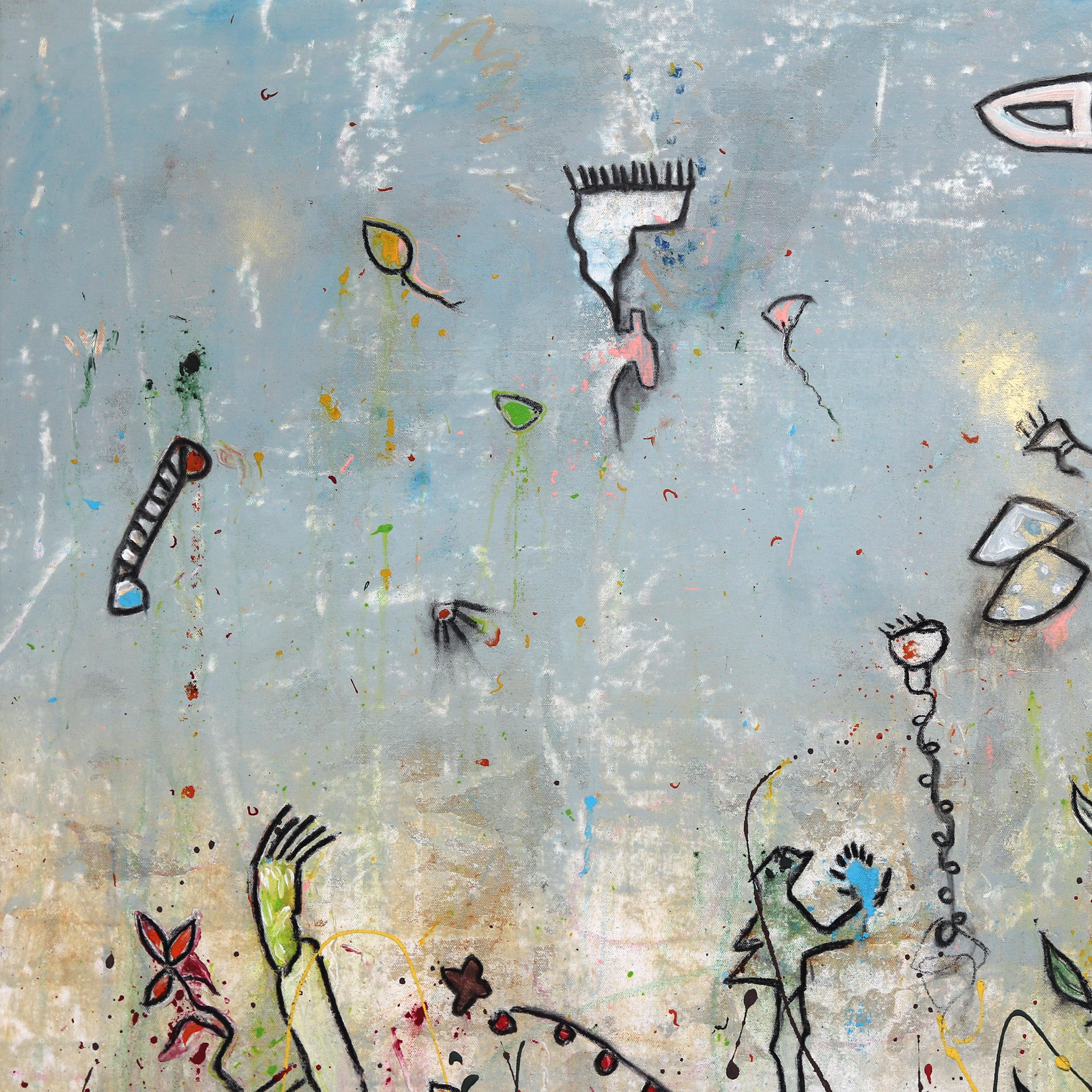 12 Dreams - Pittura su tela a tecnica mista di grandi dimensioni con espressionismo astratto e colore in vendita 3