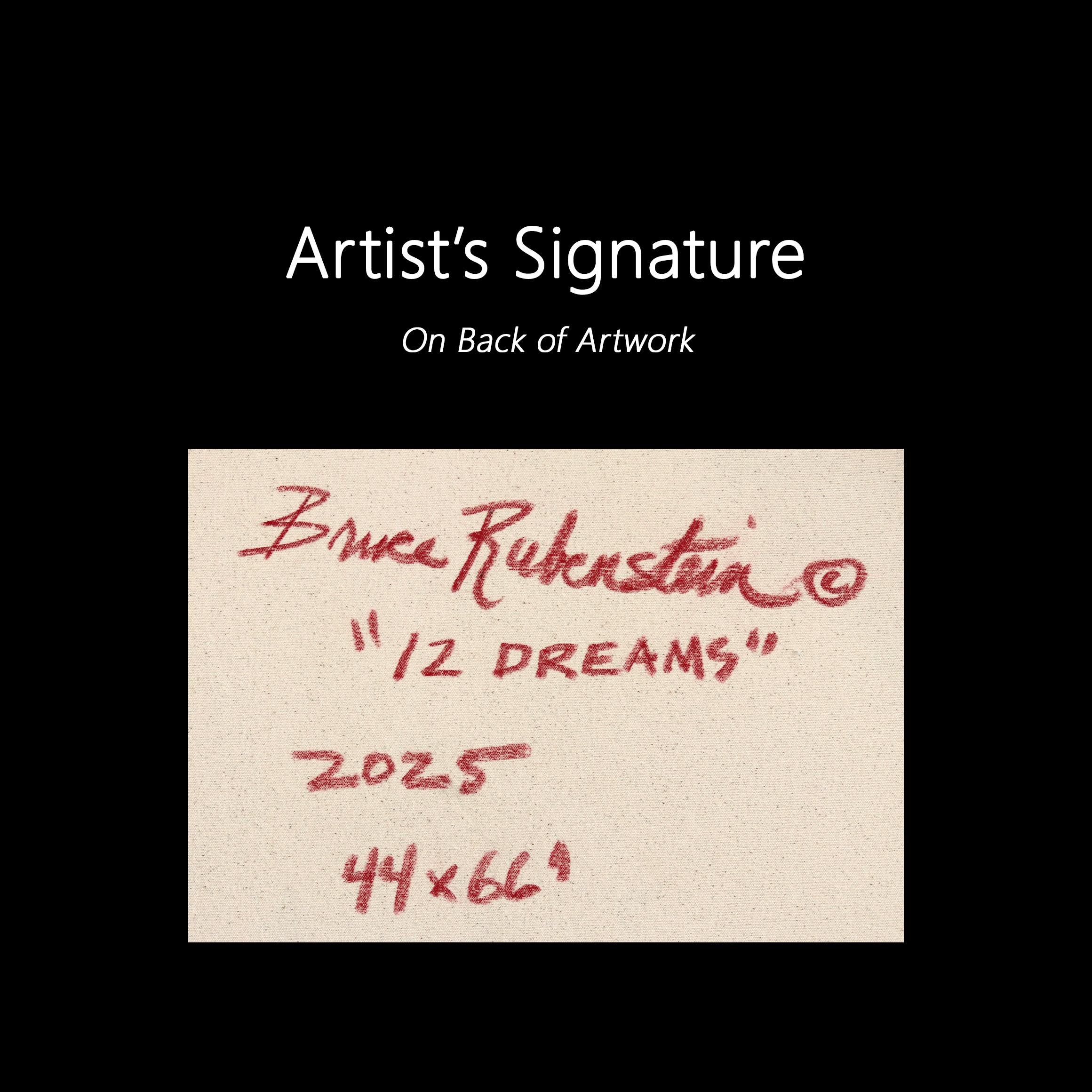 12 Dreams - Pittura su tela a tecnica mista di grandi dimensioni con espressionismo astratto e colore in vendita 4