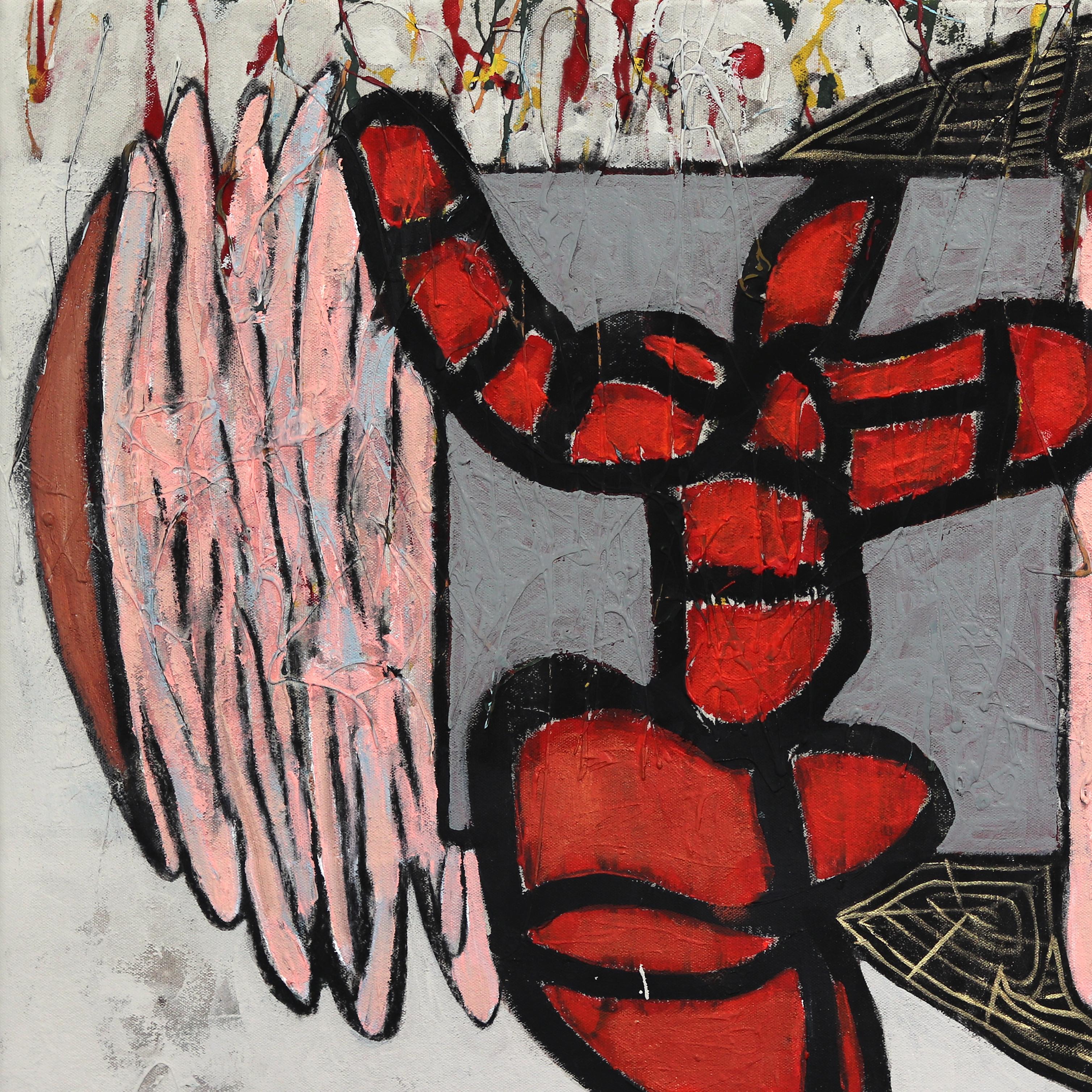 ABACAB - Grande peinture originale d'expressionnisme abstrait coloré en techniques mixtes en vente 4
