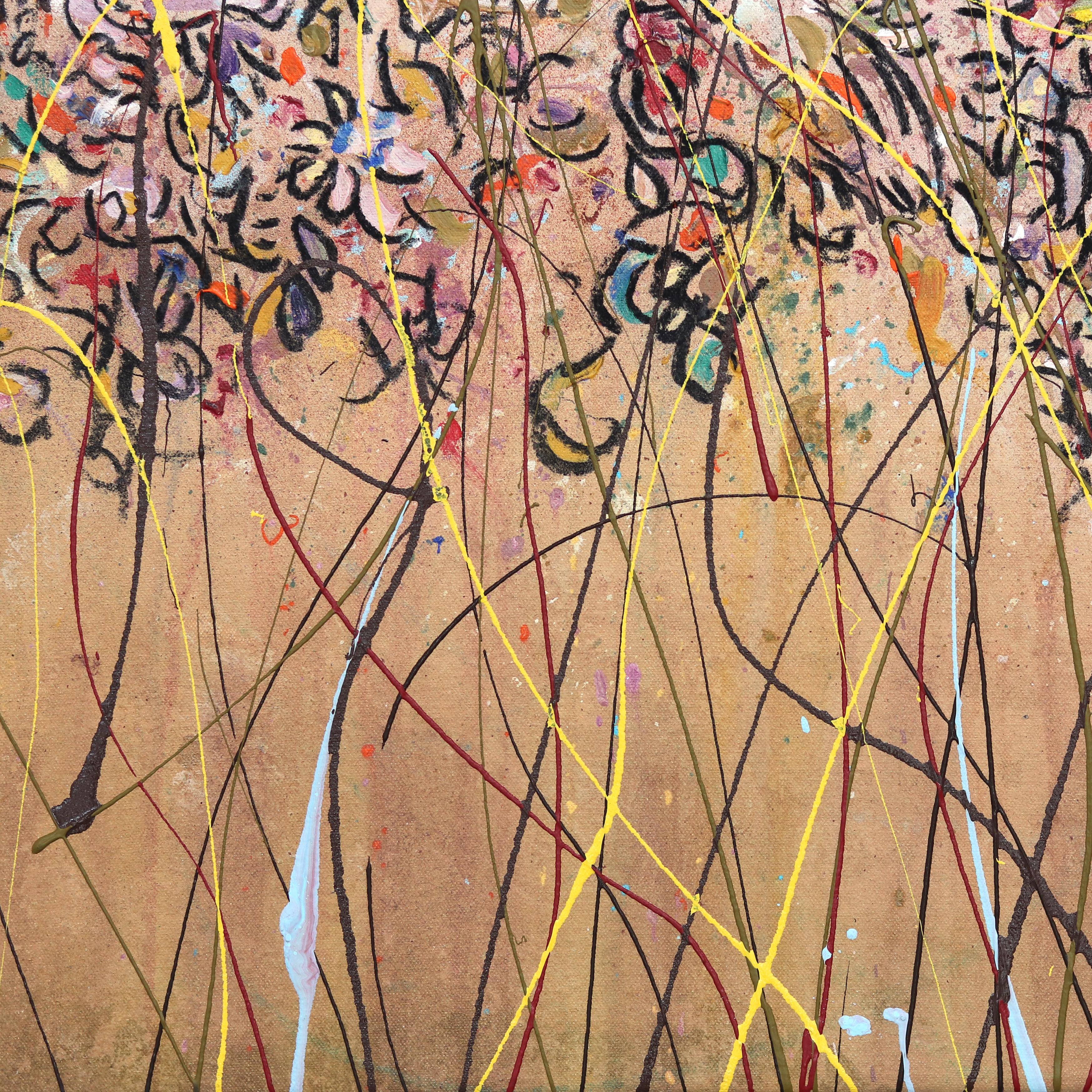 Pintura Abstracta Expresiva de Tonos Terrosos 