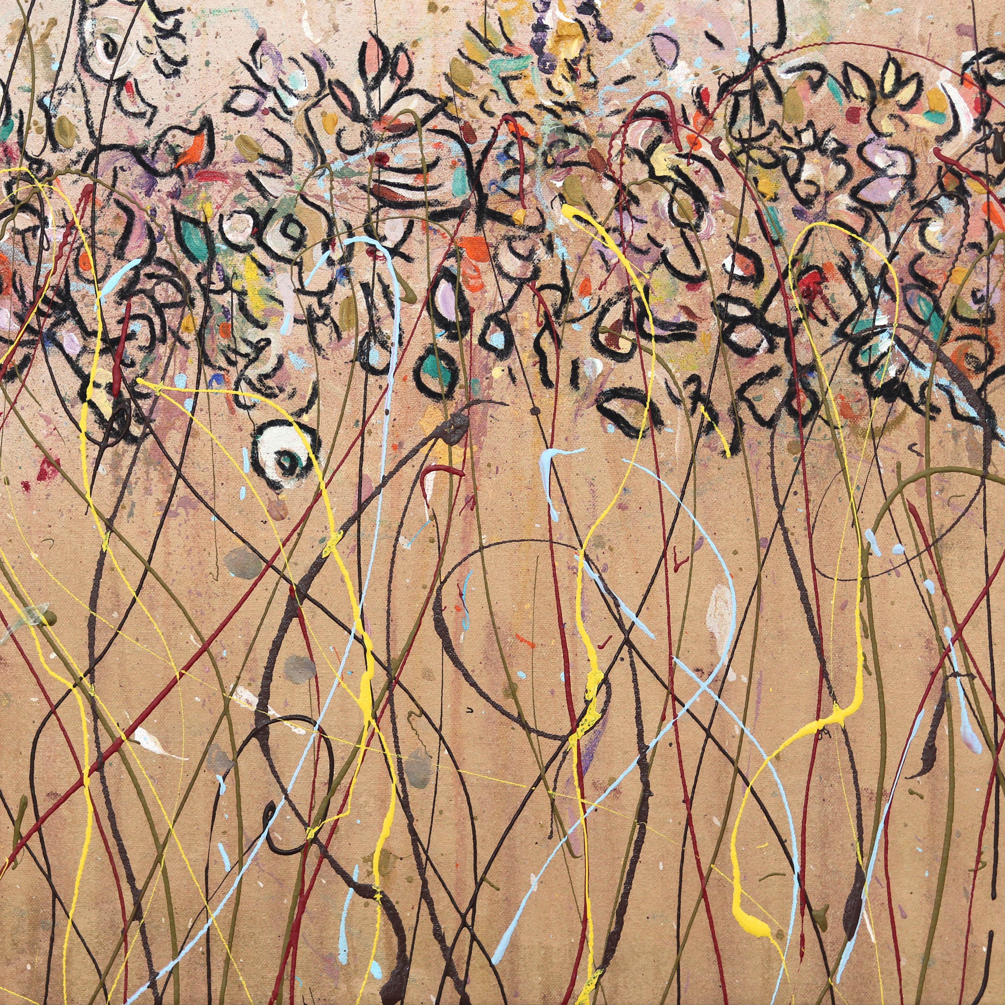 Pintura Abstracta Expresiva de Tonos Terrosos 