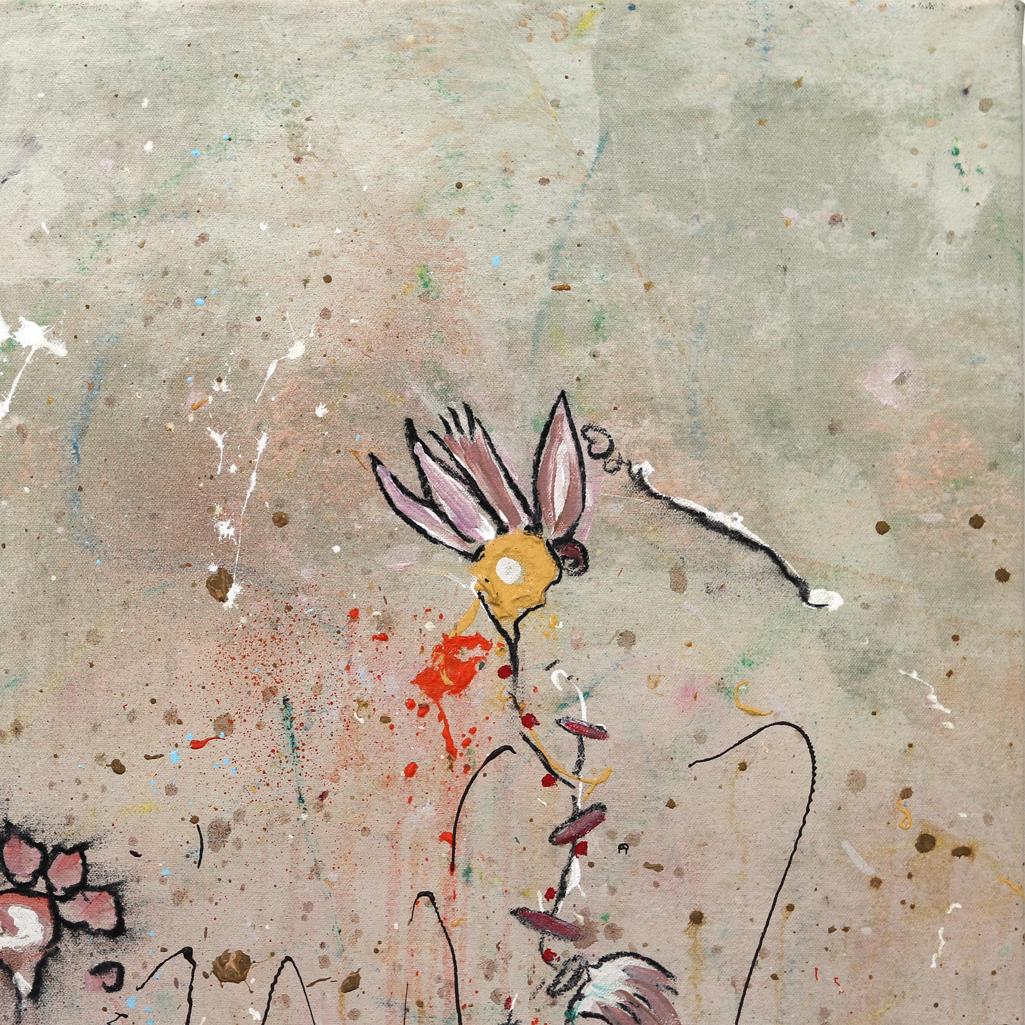 Pintura Abstracta Expresiva de Tonos Terrosos 