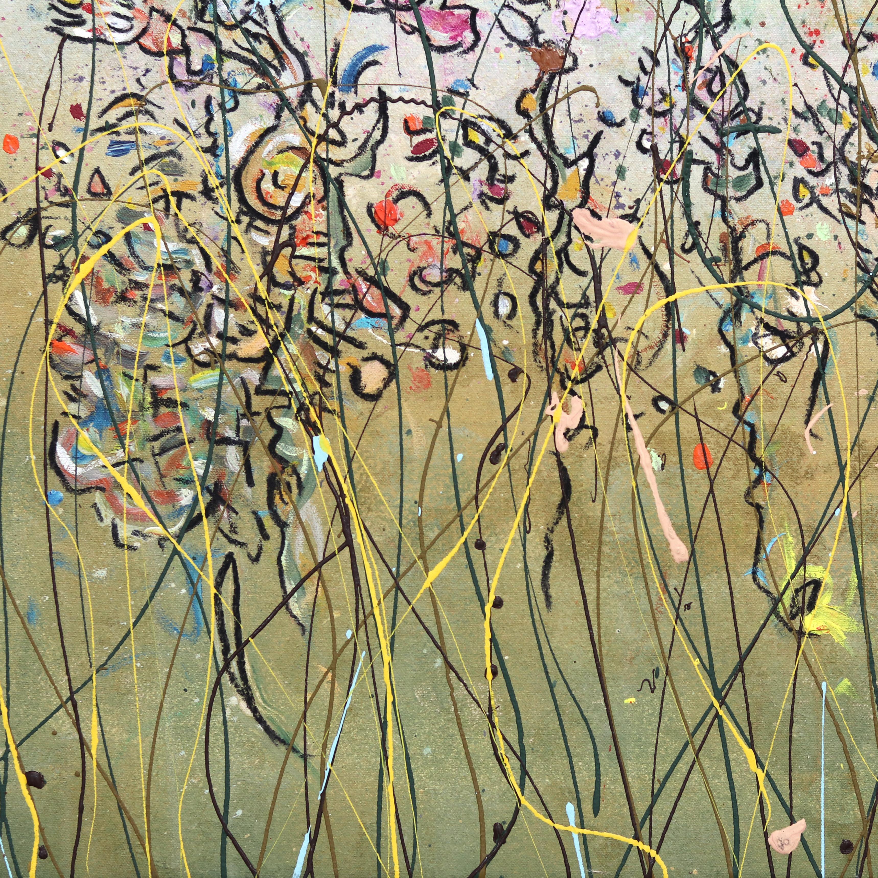 Campi fioriti II - Pittura paesaggistica su tela dell'Espressionismo astratto - Painting Astratto di Bruce Rubenstein