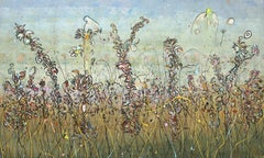 Flourishing Fields II - Abstract Expressionism Landscape Painting on Canvas