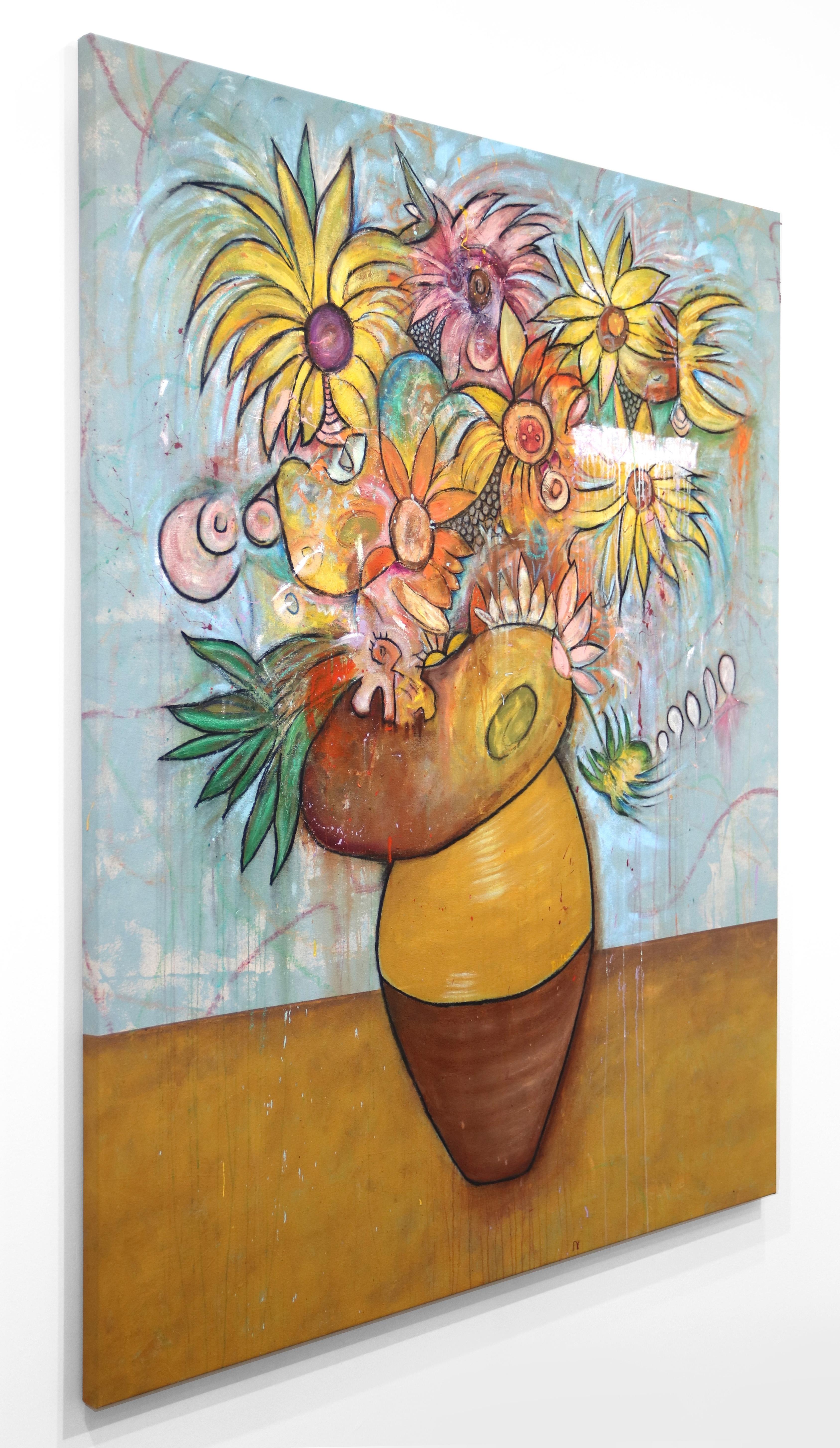 Flowers for Vincent -  Large Orginal Canvas Artwork Ready to Hang For Sale 1