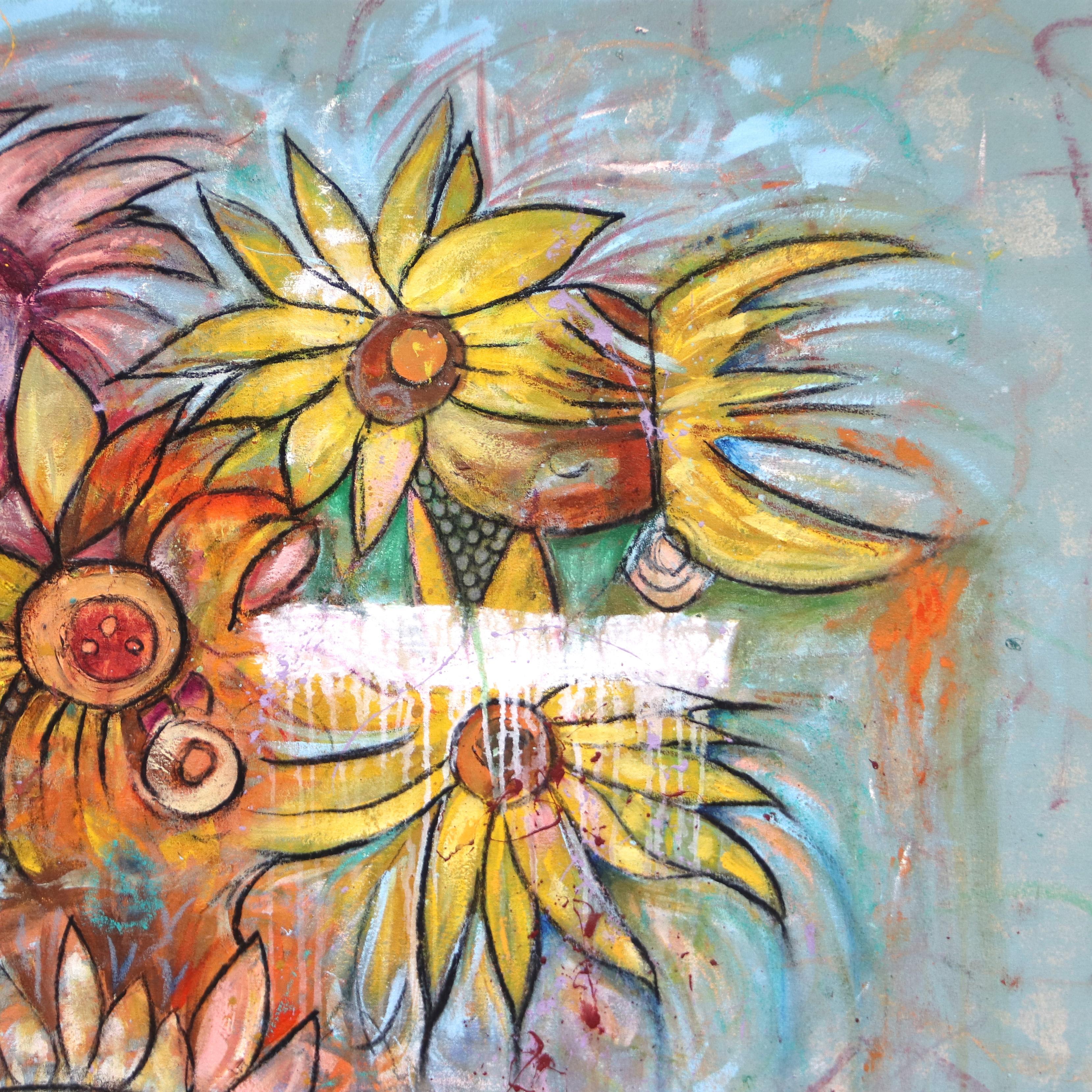 Flowers for Vincent -  Large Orginal Canvas Artwork Ready to Hang For Sale 2