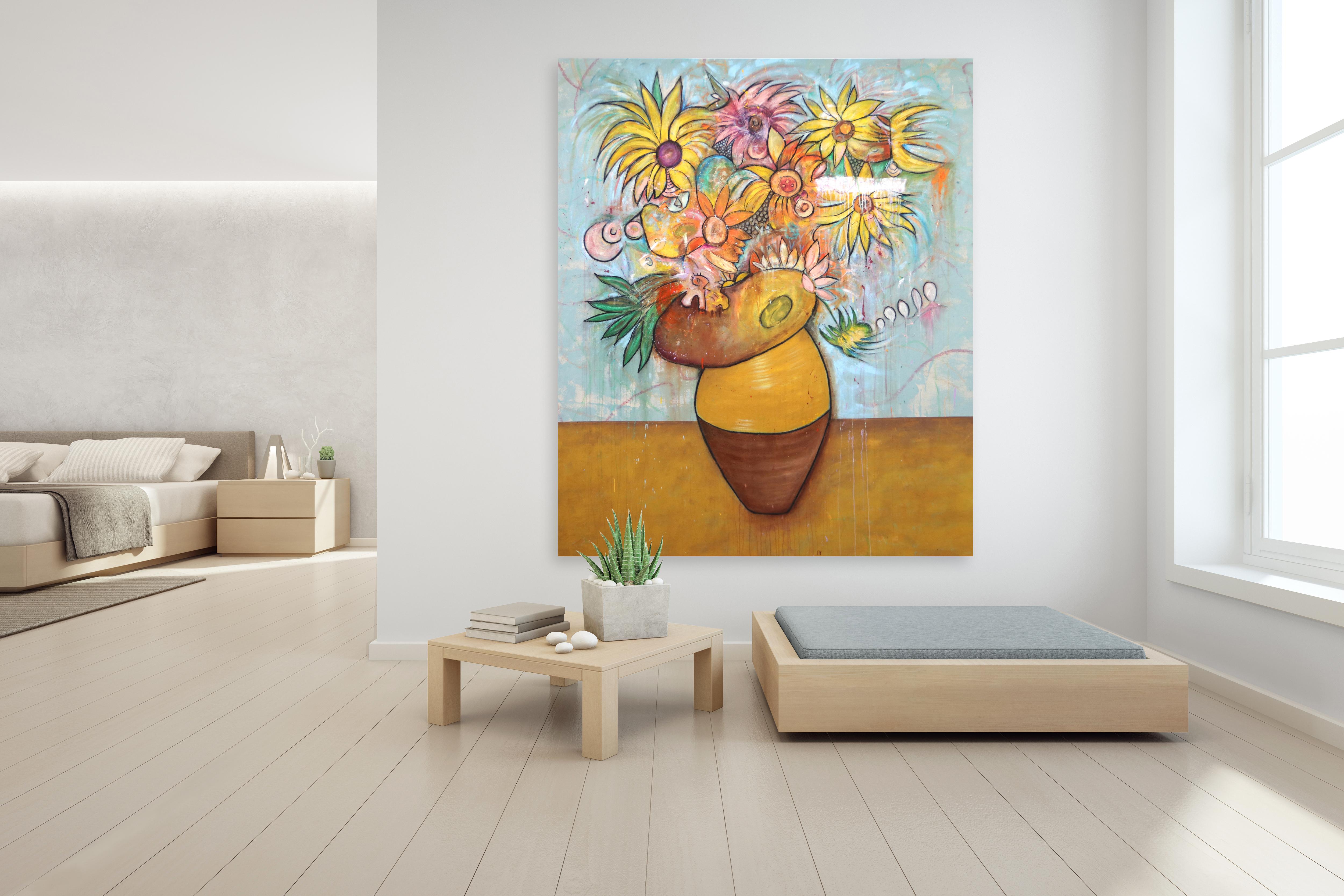 Flowers for Vincent -  Large Orginal Canvas Artwork Ready to Hang For Sale 3
