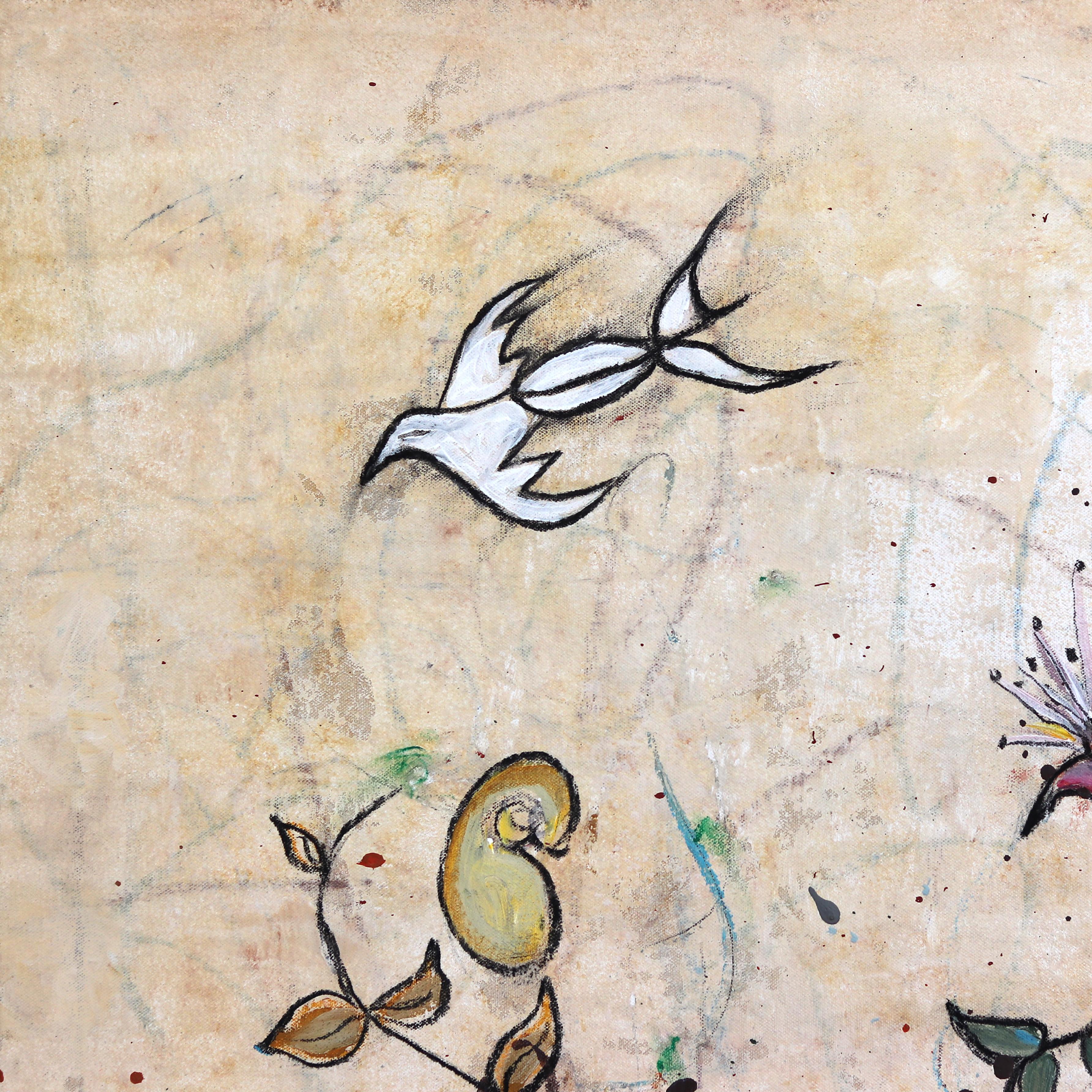 The paintings of Bruce Rubenstein seamlessly marry sophistication with affordability. His expressive abstract landscape artwork 'Harvest Moon Festival' features whimsical details and vibrant organic layers. His original art merges the creative