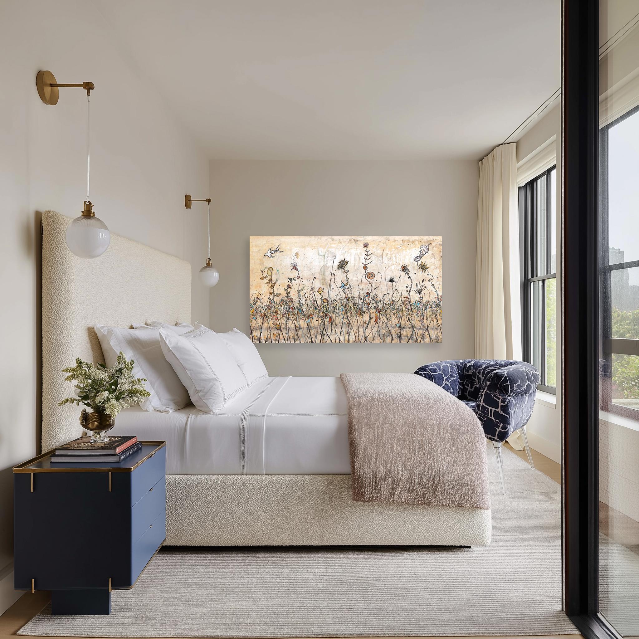 Harvest Moon Festival - Large Abstract Expressionist Mixed Media Canvas Painting For Sale 3