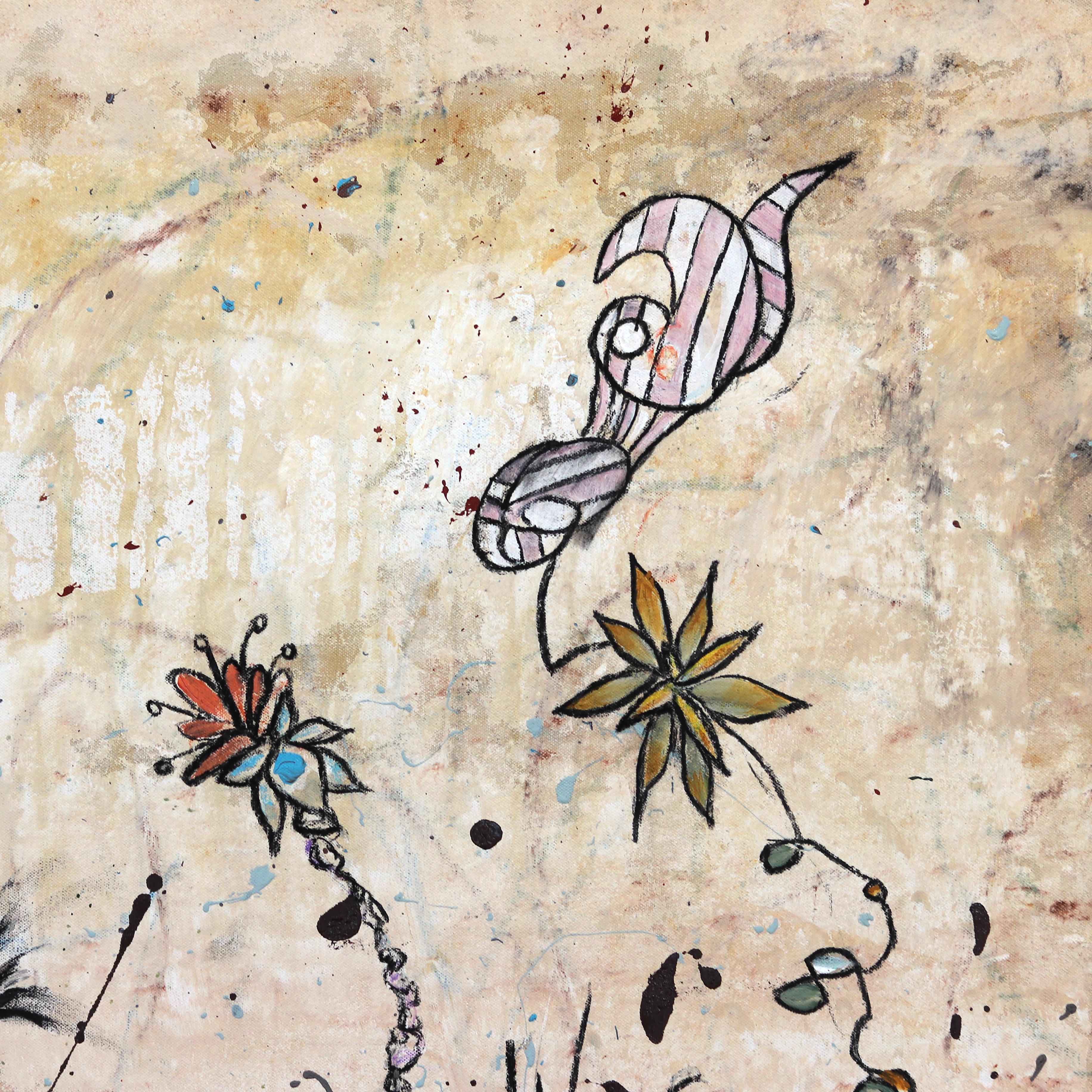 Harvest Moon Festival - Large Abstract Expressionist Mixed Media Canvas Painting For Sale 4