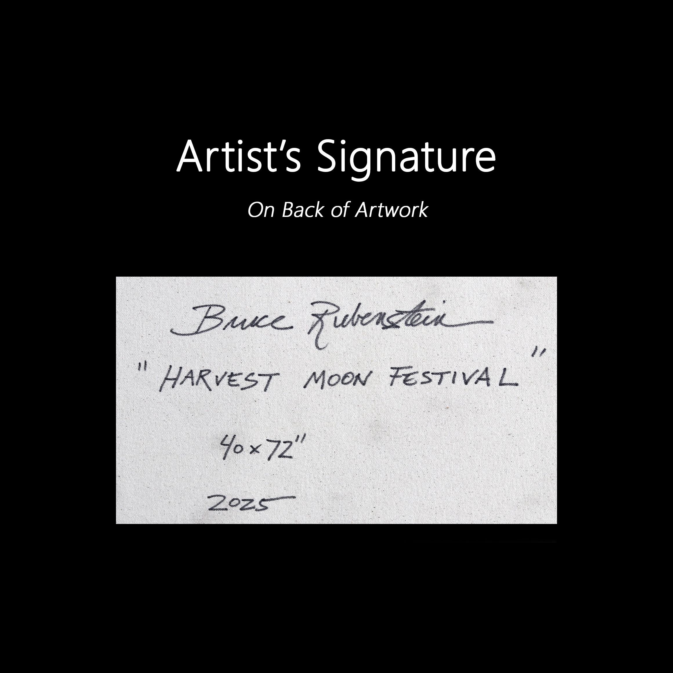 Harvest Moon Festival - Large Abstract Expressionist Mixed Media Canvas Painting For Sale 6