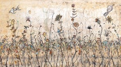 Festa della Luna del Raccolto - Quadro su tela a tecnica mista espressionista astratto di grandi dimensioni