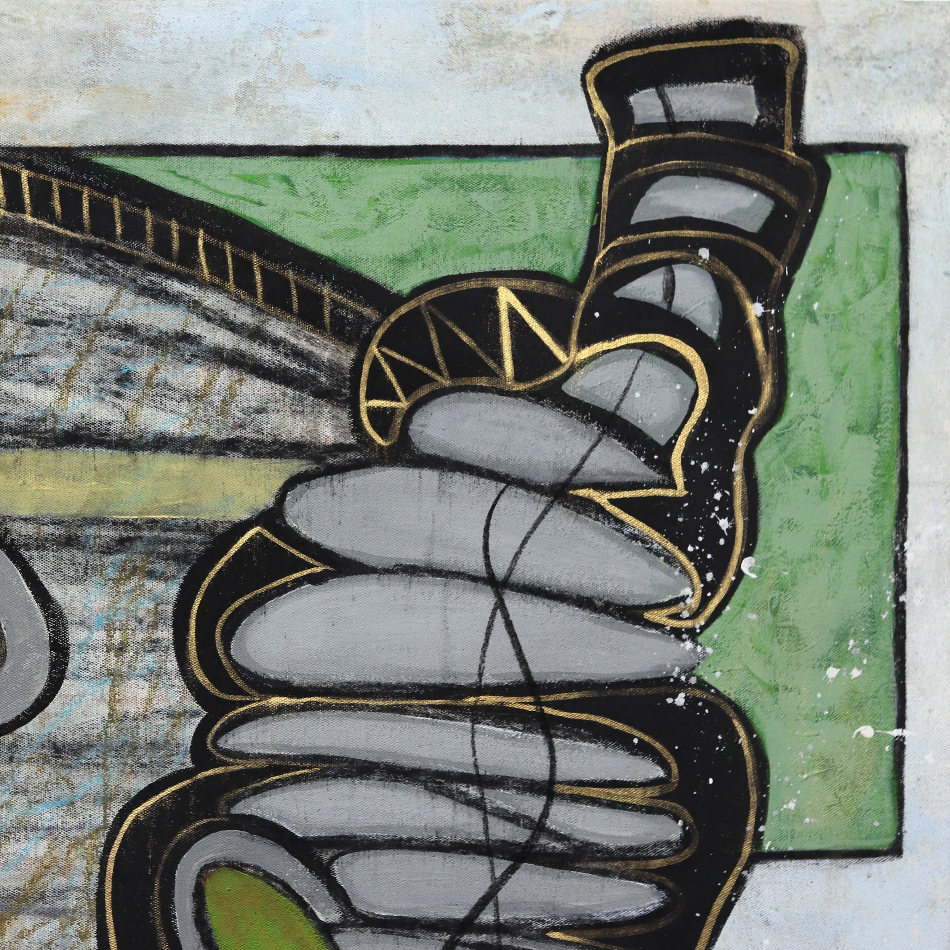 High Top Con - Gran Pintura Original Abstracta Expresionismo Caprichoso Colorido en venta 3