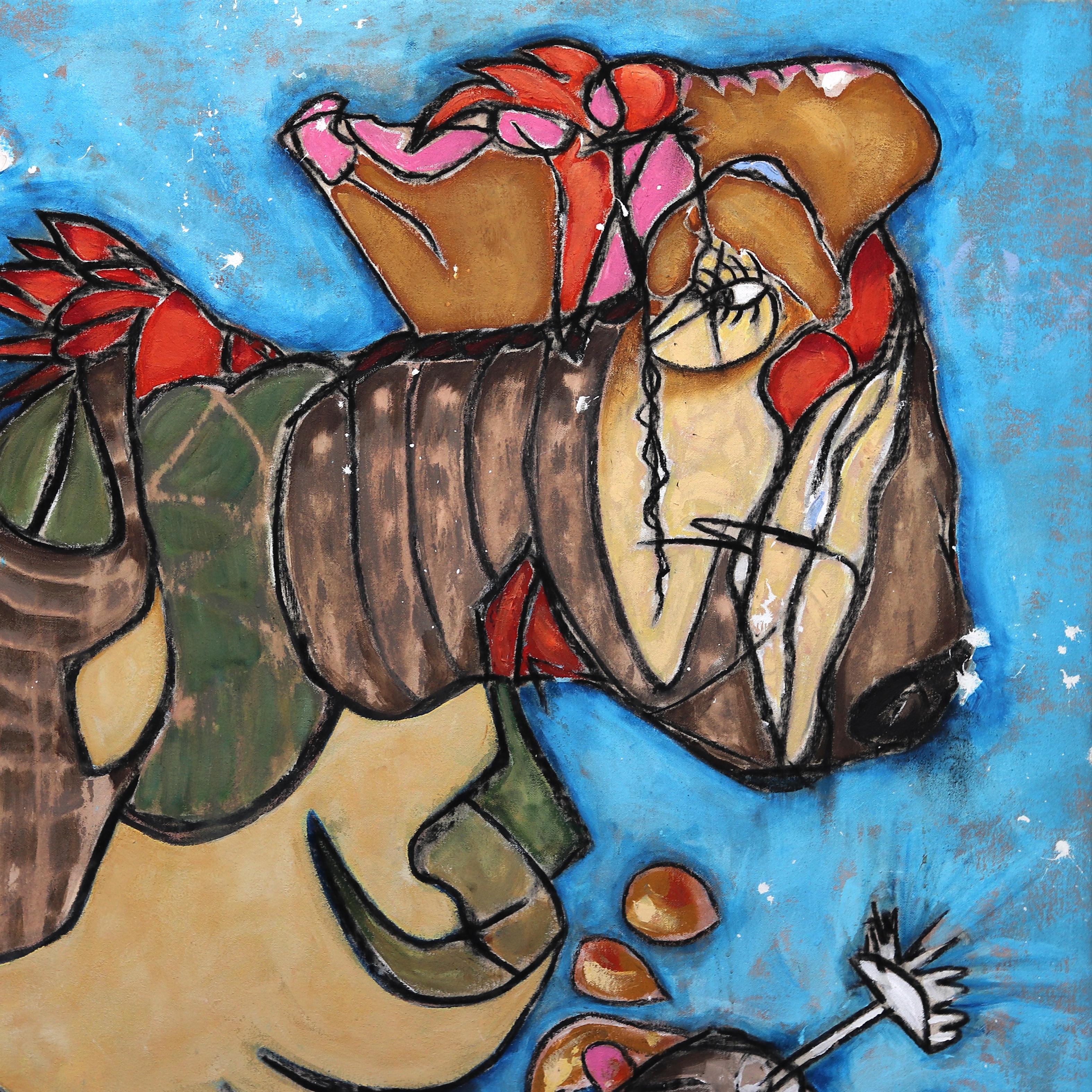 Je crois que je peux voler - Grande peinture originale d'expressionnisme abstrait coloré en vente 2