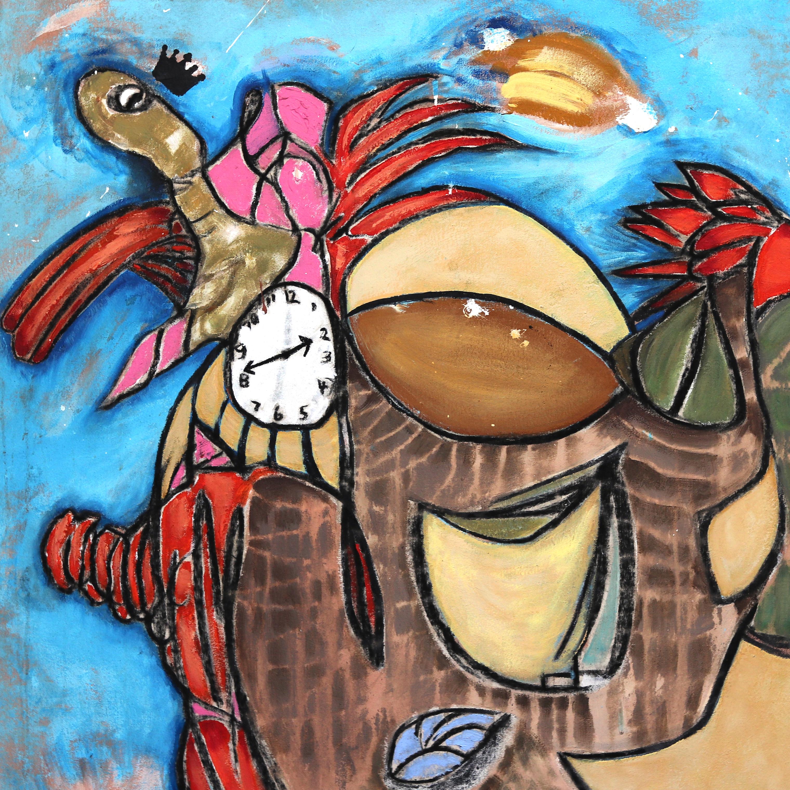 Je crois que je peux voler - Grande peinture originale d'expressionnisme abstrait coloré en vente 3