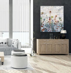 Inscape 1 - Original Expressionist Mixed Media Cool Tone Painting on Canvas