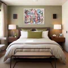 La Vie Est Belle - Original Colorful Abstract Expressionism Painting on Canvas