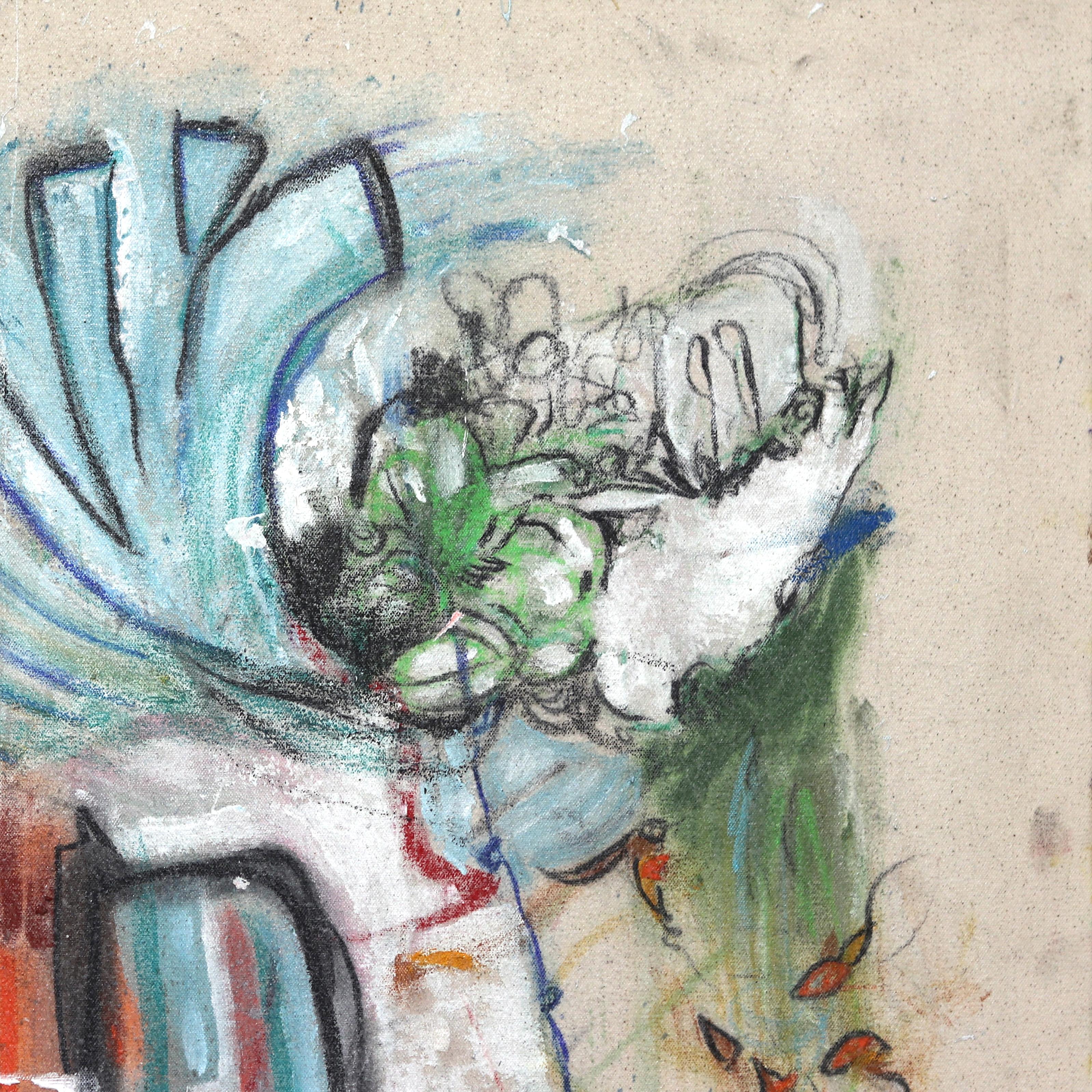 La Vie Est Belle - Pittura originale dell'espressionismo astratto colorato su tela in vendita 2