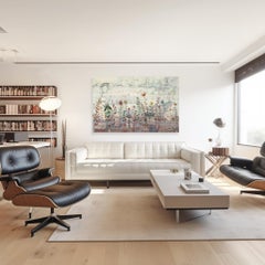 Mid-Hudson Inscape - Large Abstract Landscape Mixed Media Painting on Canvas