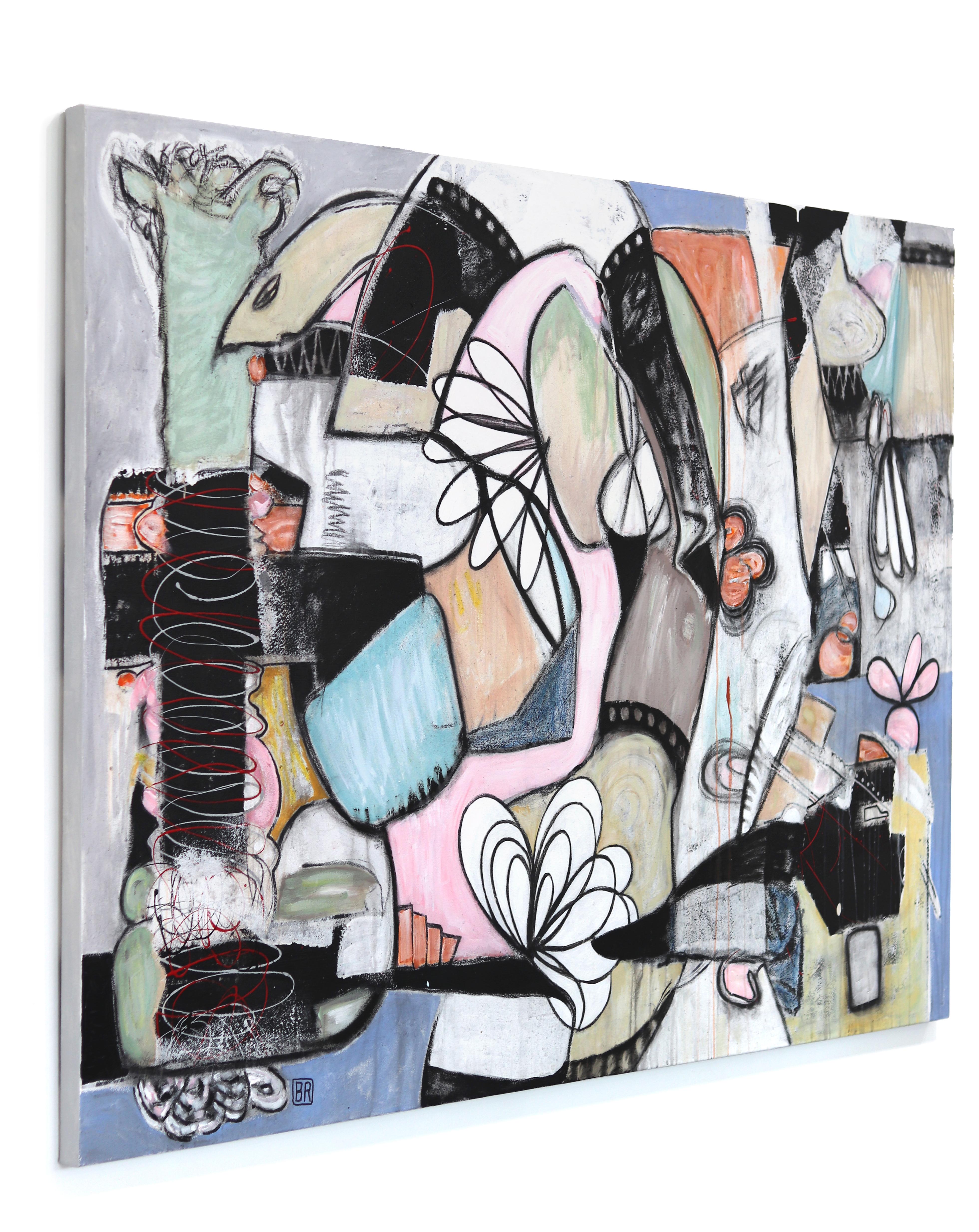 Rocío matinal - Gran cuadro original de expresionismo abstracto sobre lienzo en venta 6