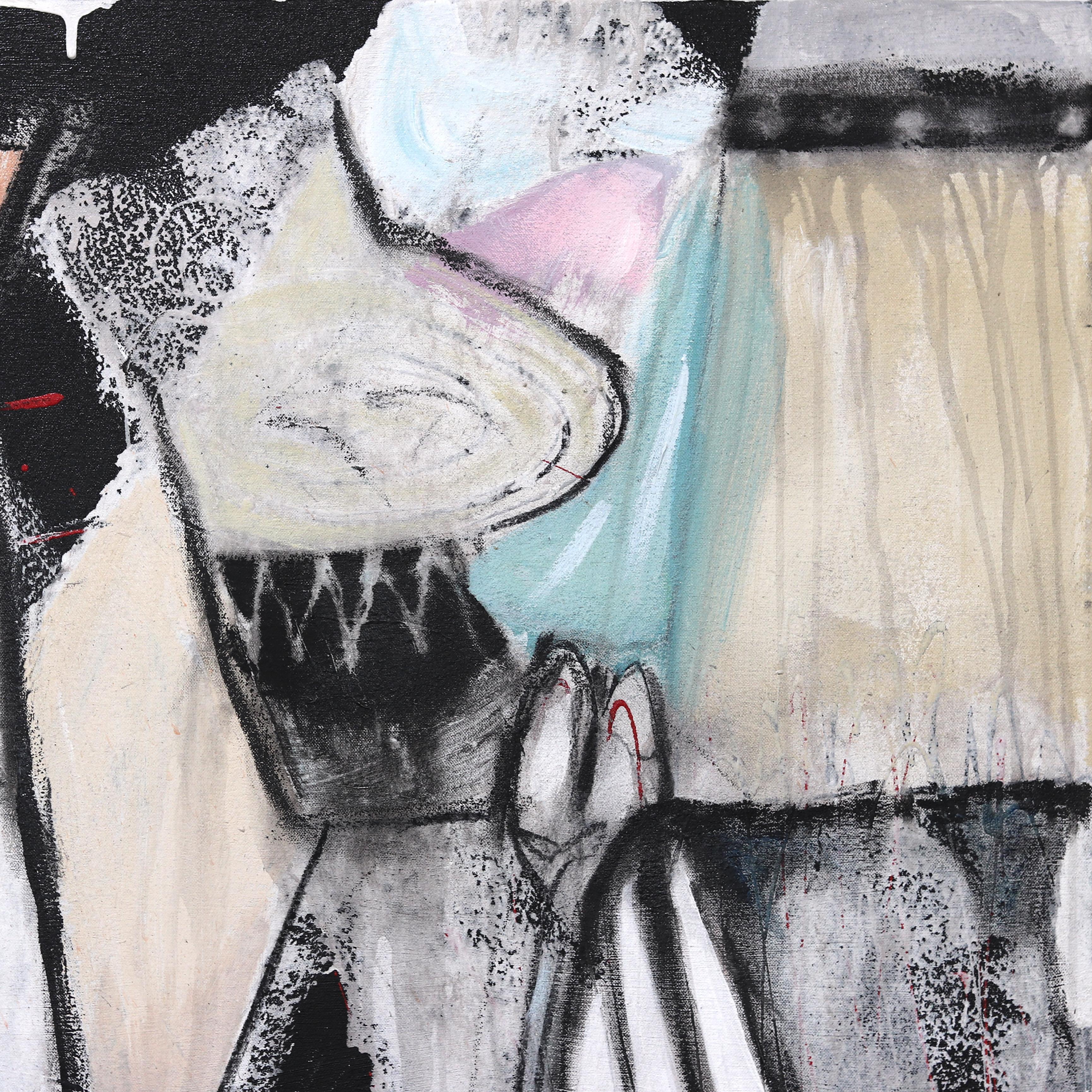 Rocío matinal - Gran pintura original al pastel expresionismo abstracto sobre lienzo 4