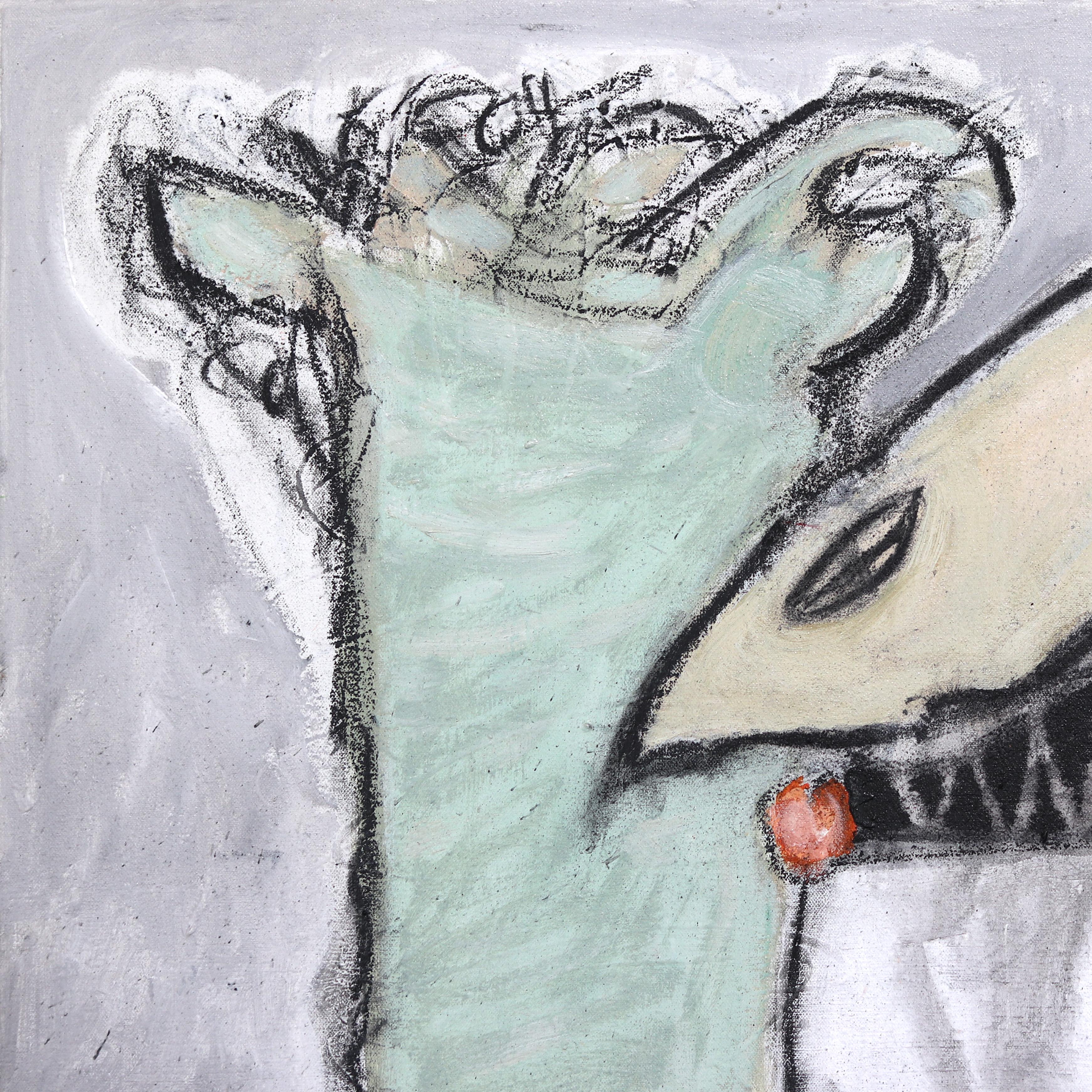 Rocío matinal - Gran pintura original al pastel expresionismo abstracto sobre lienzo 5