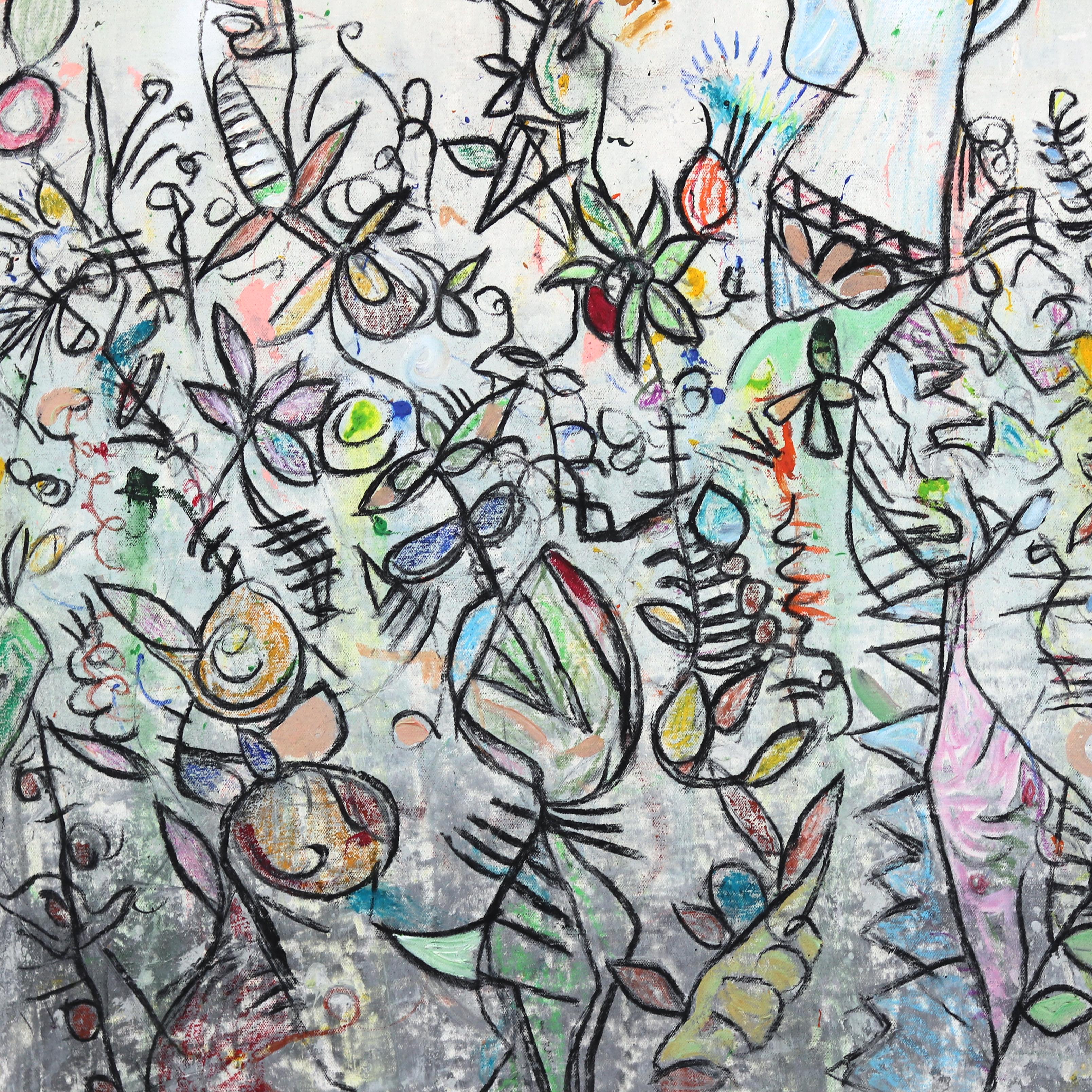 Mountain High - Grande peinture d'expressionnisme abstrait colorée en techniques mixtes en vente 4