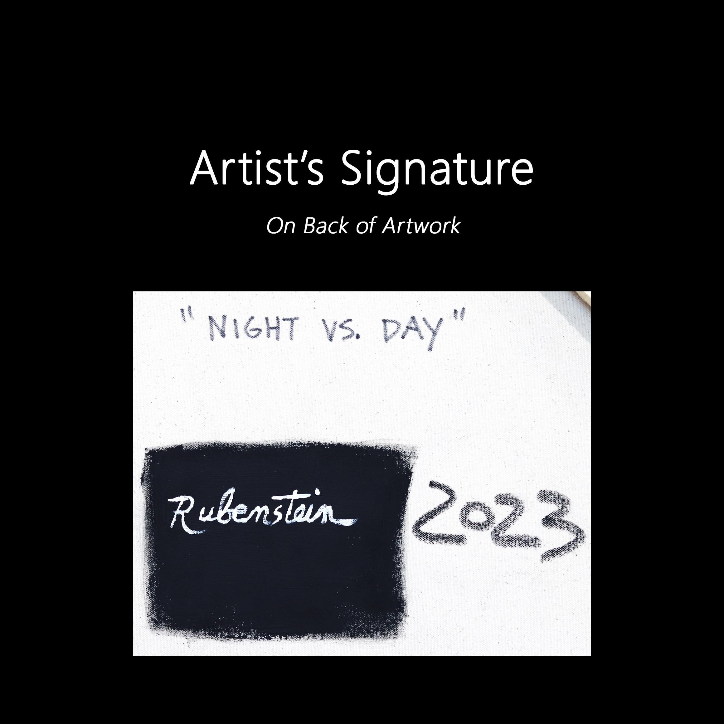 Nuit vs. Jour...  Grande peinture originale d'expressionnisme abstrait sur toile en vente 6