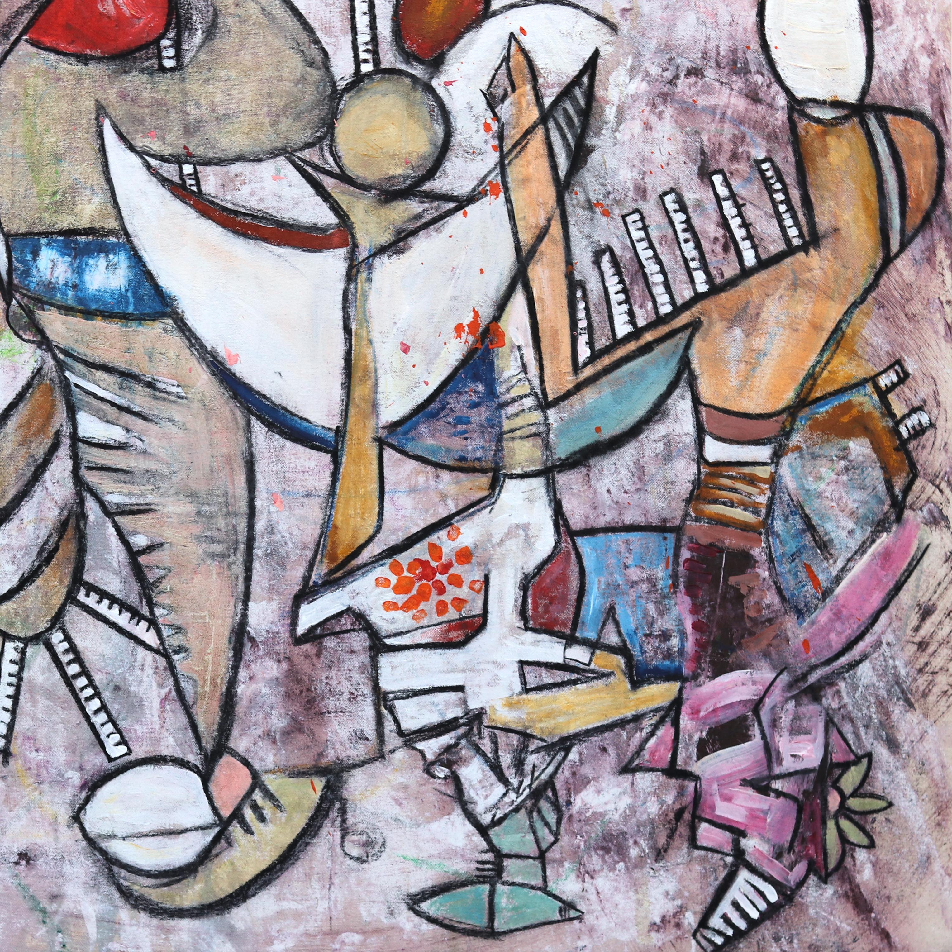 Passionfroot- Large Original Abstract Expressionism Colorful Painting on Canvas For Sale 4
