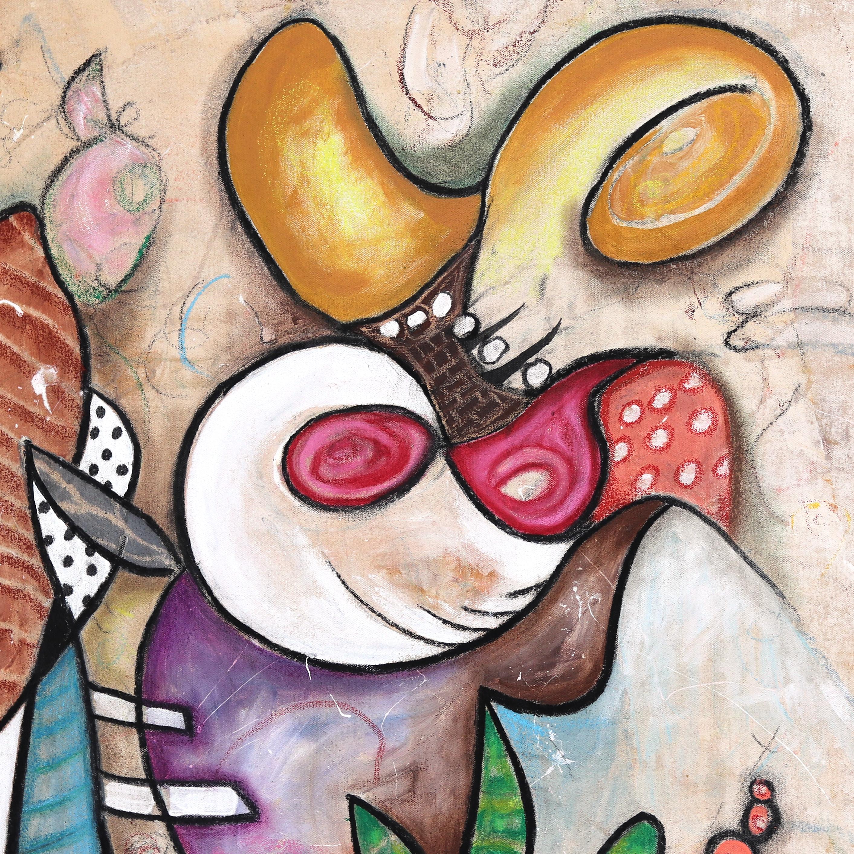 El Postulado - Original Colorido  Pintura sobre lienzo Expresionismo Abstracto en venta 1