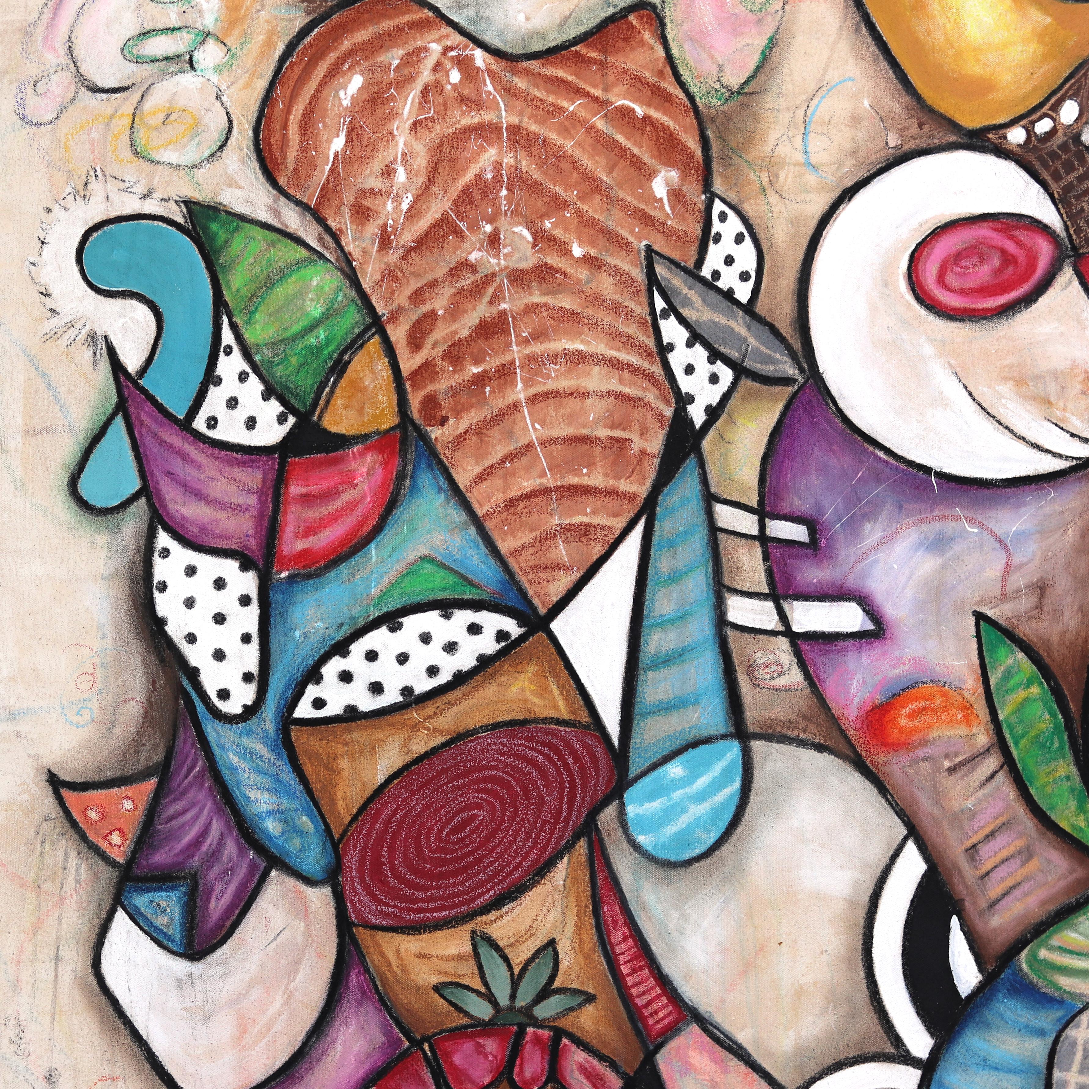 El Postulado - Original Colorido  Pintura sobre lienzo Expresionismo Abstracto en venta 3