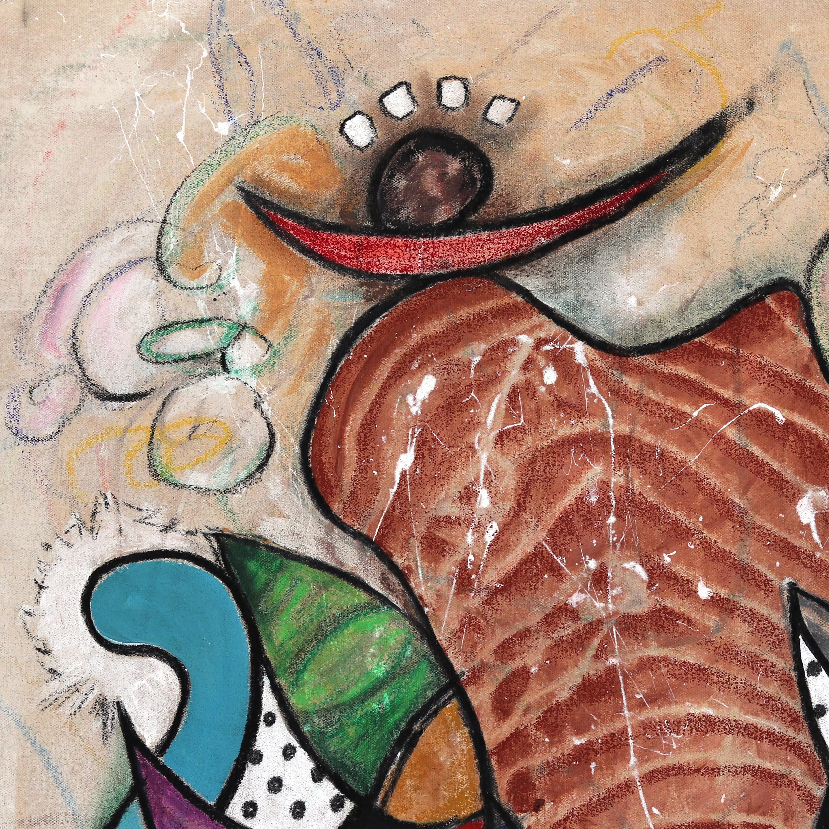 El Postulado - Original Colorido  Pintura sobre lienzo Expresionismo Abstracto en venta 4