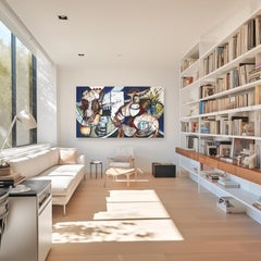 The Struggle is Real - Large Colorful Original Abstract Painting on Canvas