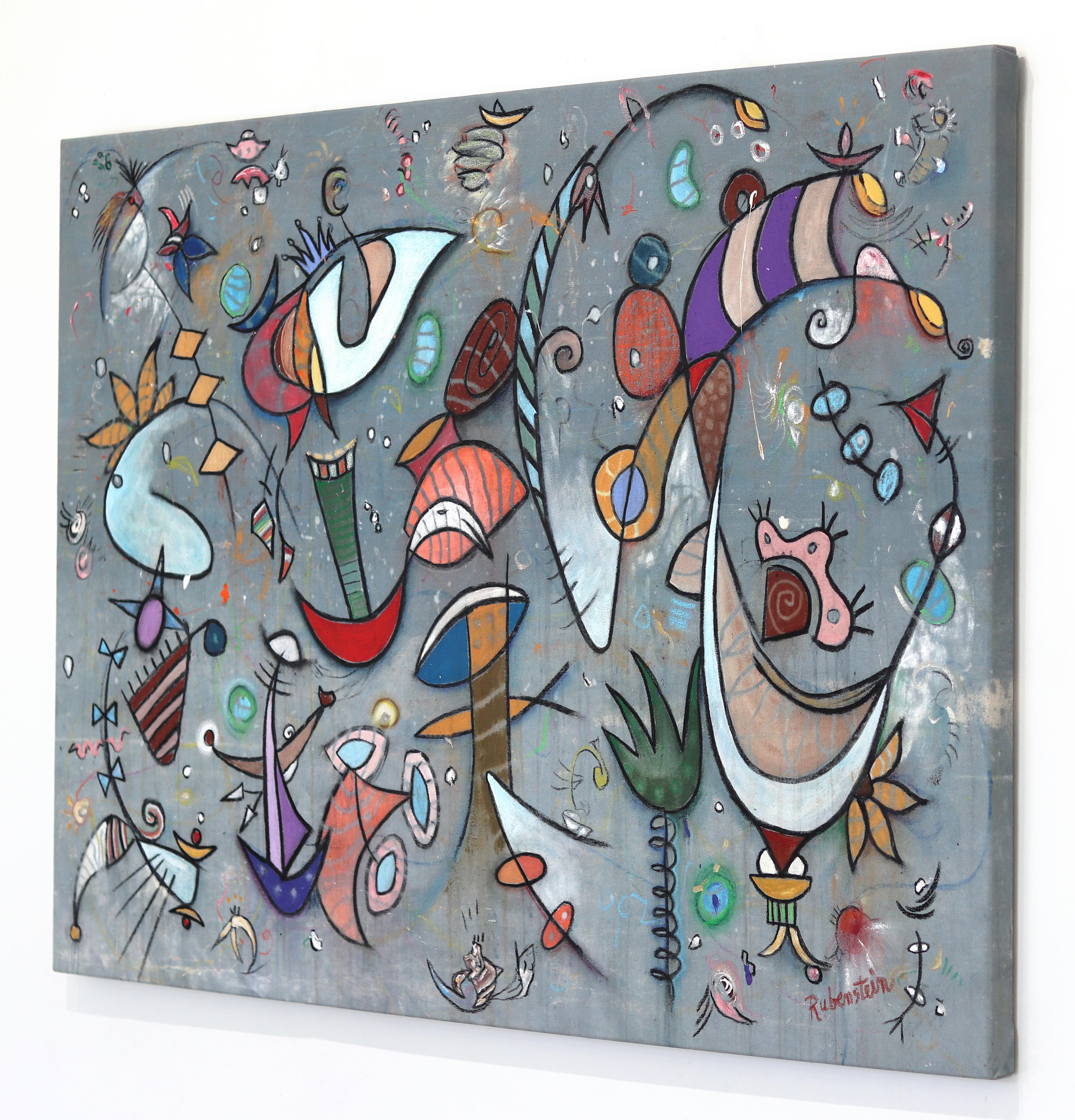 Time Is A Constant - Large Original Abstract Expressionism Painting on Canvas For Sale 1