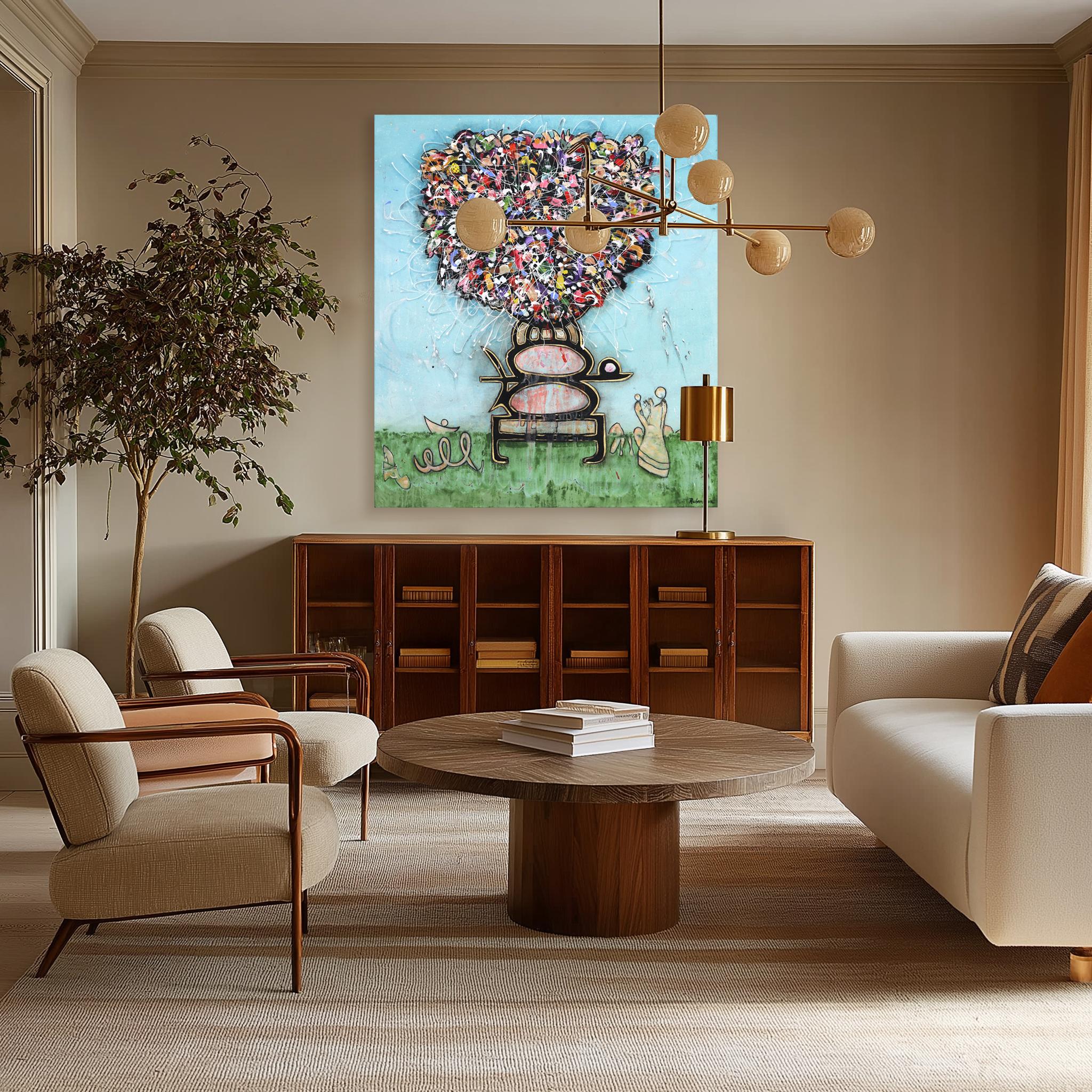 Trees of Life II - Original Abstract Expressionism Painting on Canvas For Sale 4
