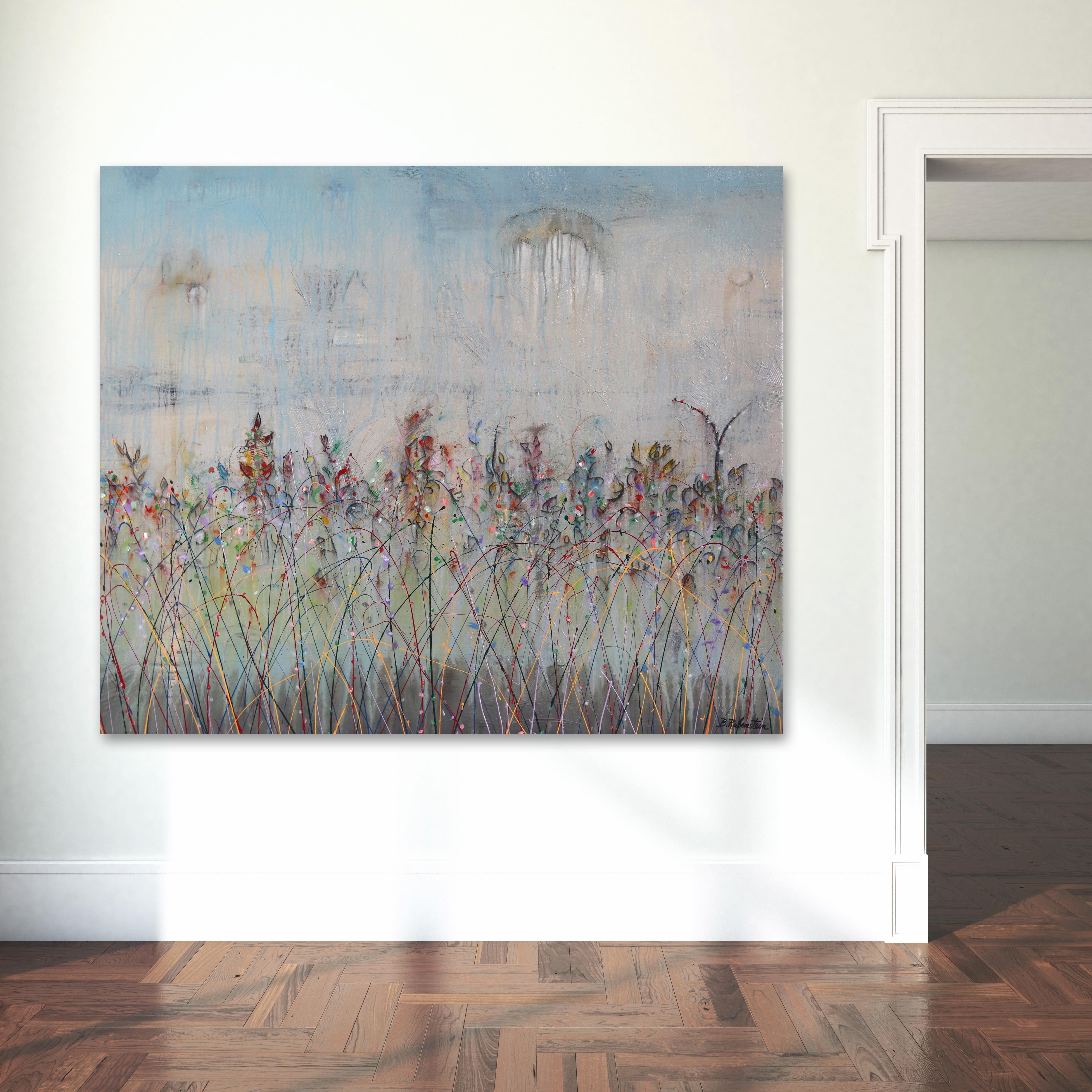 Wild Flowers Magic Hour - large original painting  3