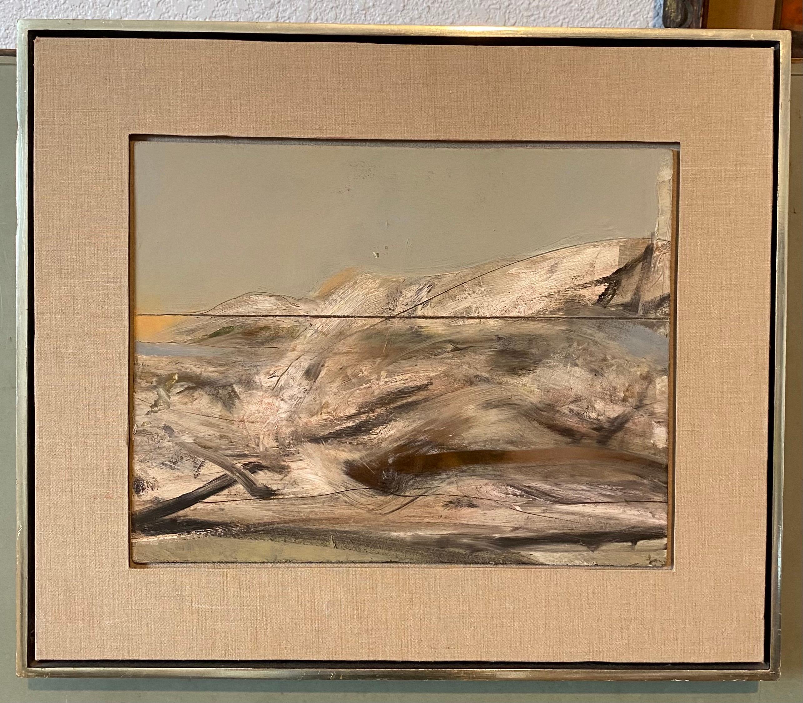 Pittura ad olio astratta modernista americana Paesaggio marino - Painting di Bruce Samuelson