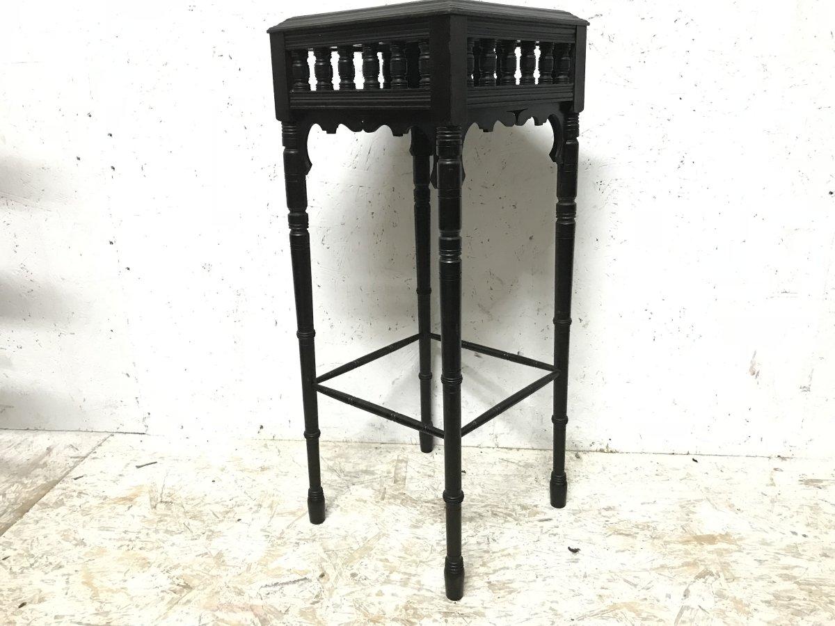 Bruce Talbert an Aesthetic Movement Ebonized Plant Stand with Inset Minton Tile In Good Condition In London, GB