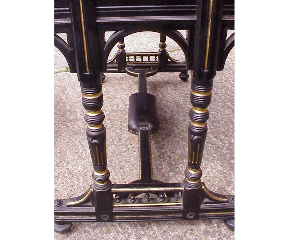 Walnut Bruce Talbert Attri, Gillows Lancaster, Aesthetic Movement Ebonised & Gilt Desk