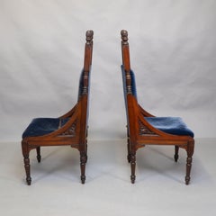 Bruce Talbert, Attributed. A pair of back throne style Aesthetic Movement chairs
