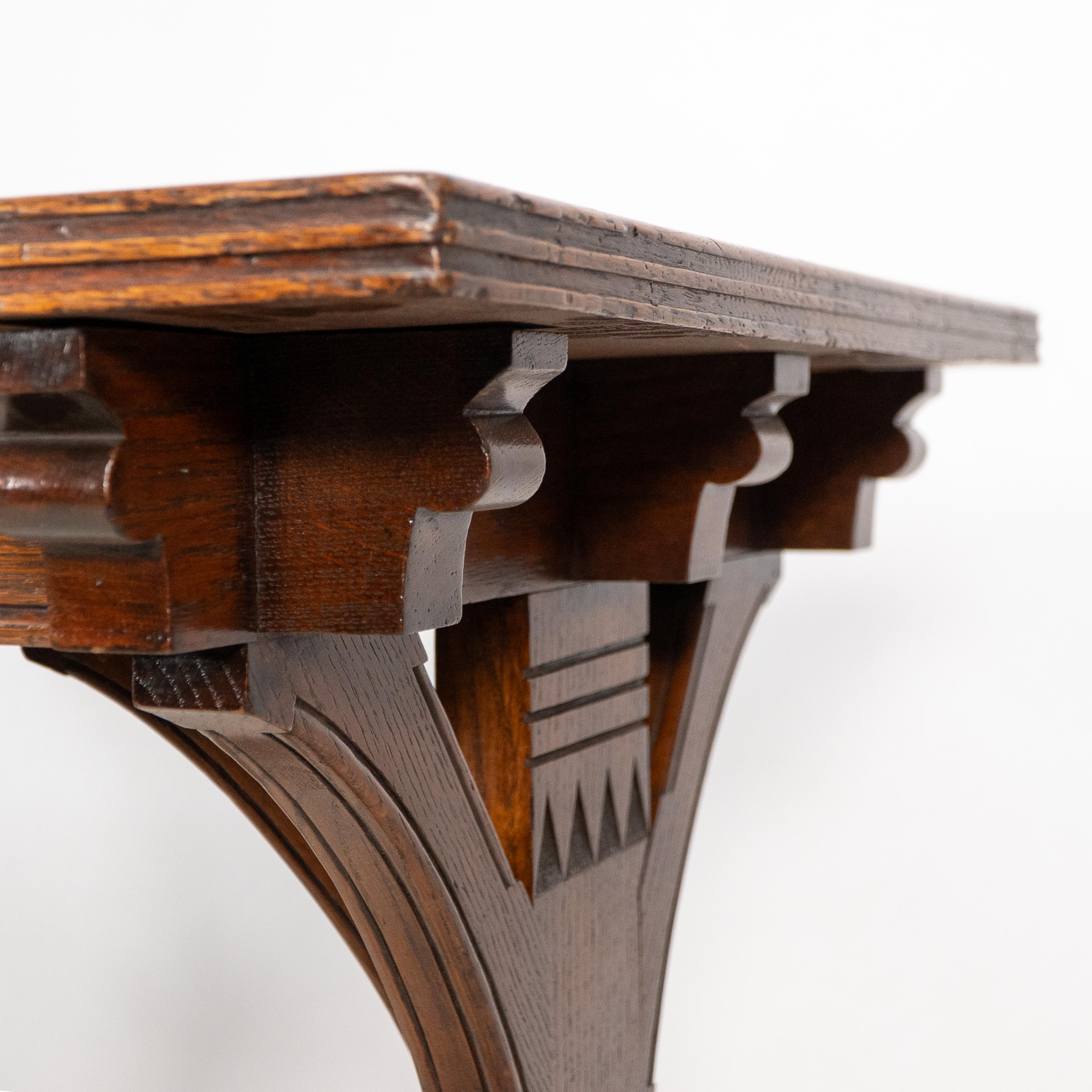 Bruce Talbert attributed for Cox & Sons. A good period Gothic Revival oak desk For Sale 10