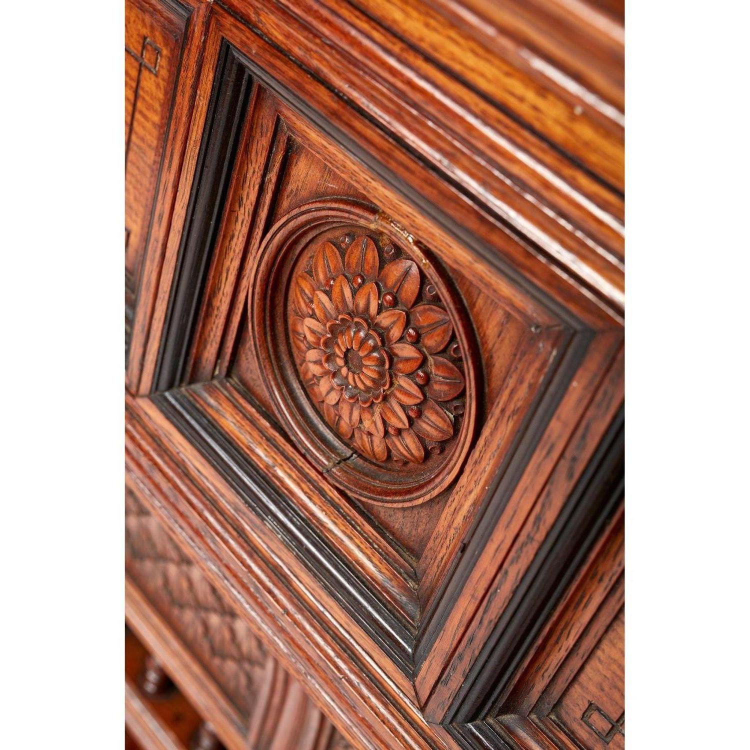 Hand-Carved Bruce Talbert for Gillows Aesthetic Movement Exhibition Quality Walnut Sideboard For Sale