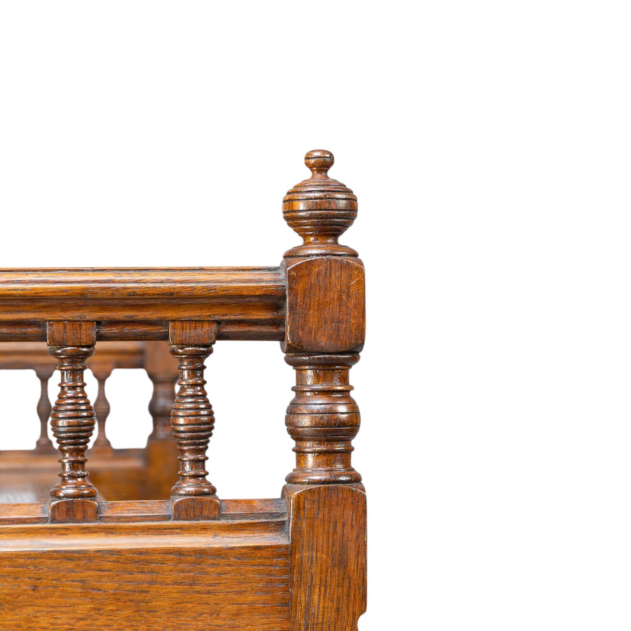 Bruce Talbert for Gillows Aesthetic Movement Oak Sideboard with Turned Finials For Sale 9