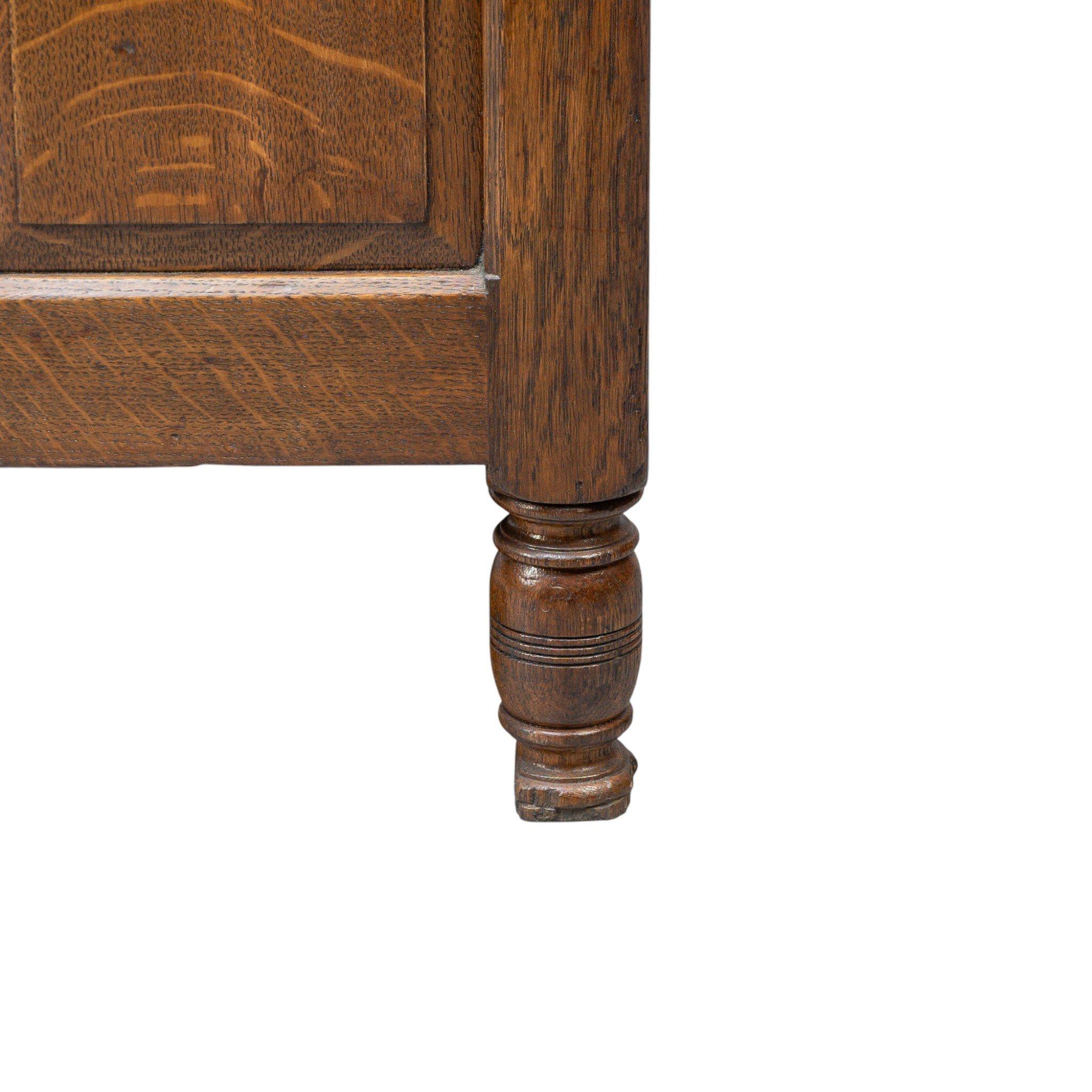 Bruce Talbert for Gillows Aesthetic Movement Oak Sideboard with Turned Finials For Sale 12