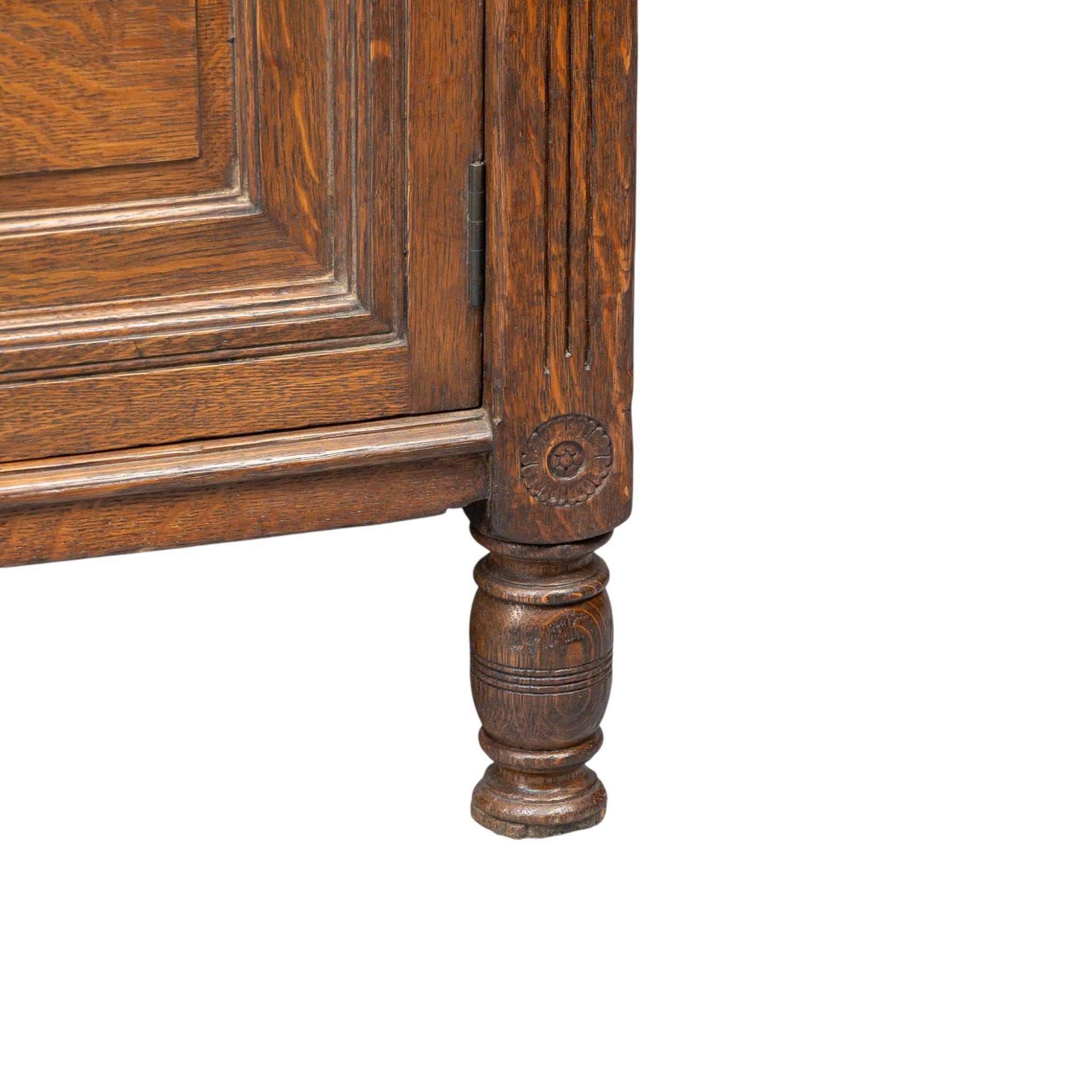 Bruce Talbert for Gillows Aesthetic Movement Oak Sideboard with Turned Finials For Sale 14