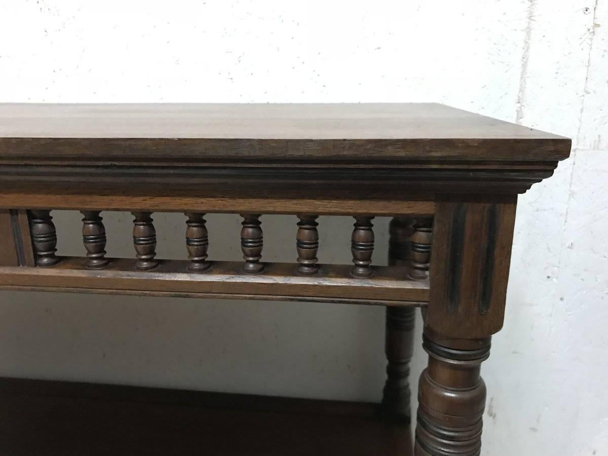 19th Century Bruce Talbert for Gillows Attributed Gothic Revival Two-Tier Library Table For Sale