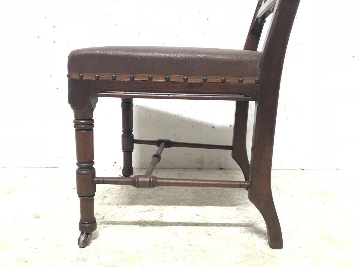 Bruce Talbert for Gillows & Co., a Rare Gothic Revival Walnut Side or Desk Chair 3