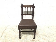 Bruce Talbert for Gillows & Co., a Rare Gothic Revival Walnut Side or Desk Chair