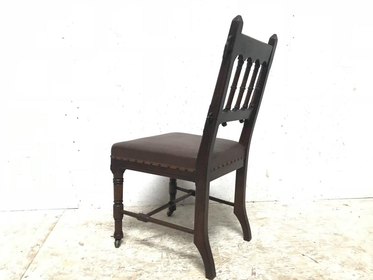 English Bruce Talbert for Gillows & Co., a Rare Gothic Revival Walnut Side or Desk Chair