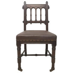 Bruce Talbert for Gillows & Co., a Rare Gothic Revival Walnut Side or Desk Chair
